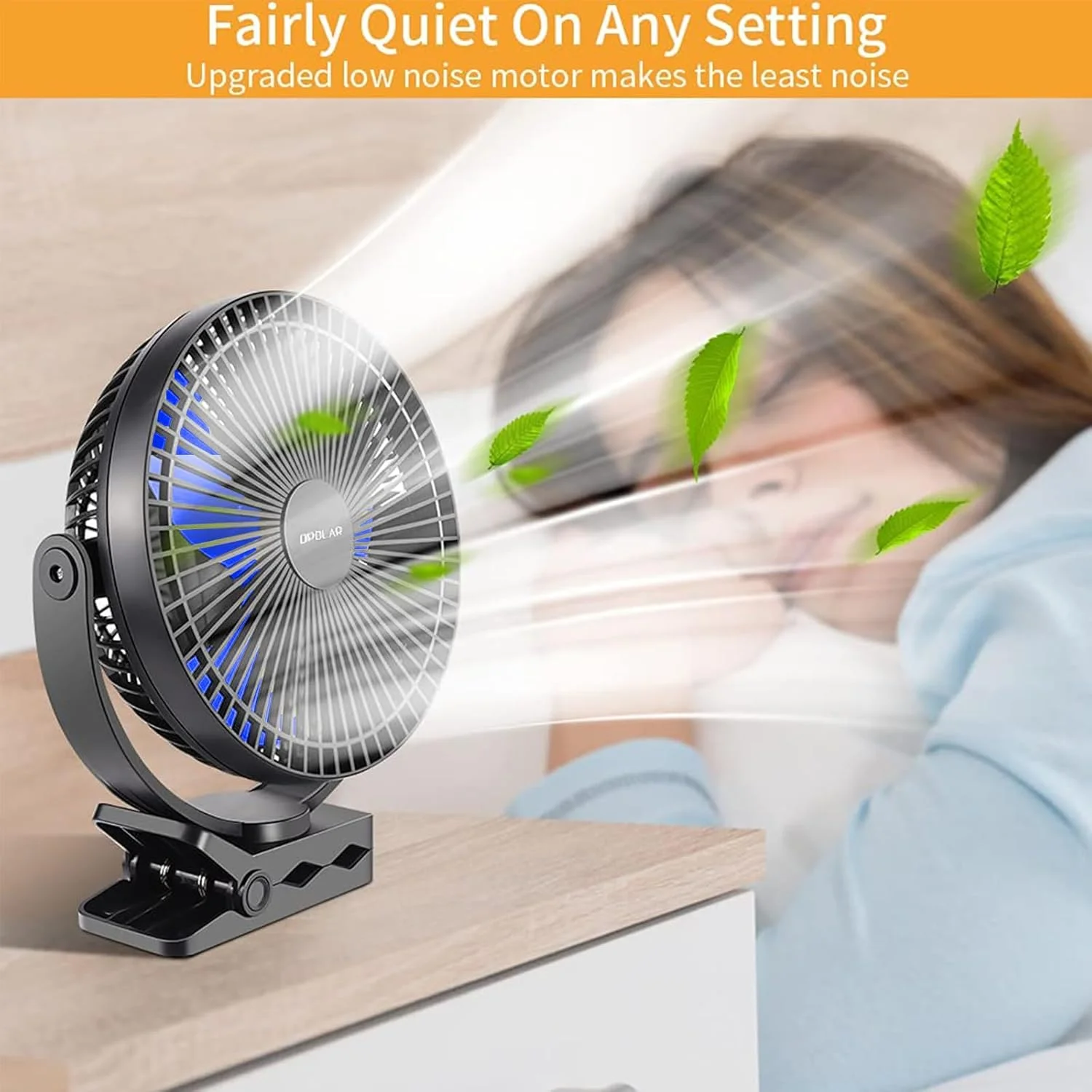 پنکه کالسکه Labymos، پنکه گیره ای قابل حمل 5000 میلی آمپر ساعتی، پنکه خنک کننده شخصی 8 اینچی (تا 24 ساعت استفاده)، پنکه رومیزی با باتری، پنکه سریع 4 سرعته برای فضای باز، پنکه USB برای اتاق خواب، دفتر، کمپینگ