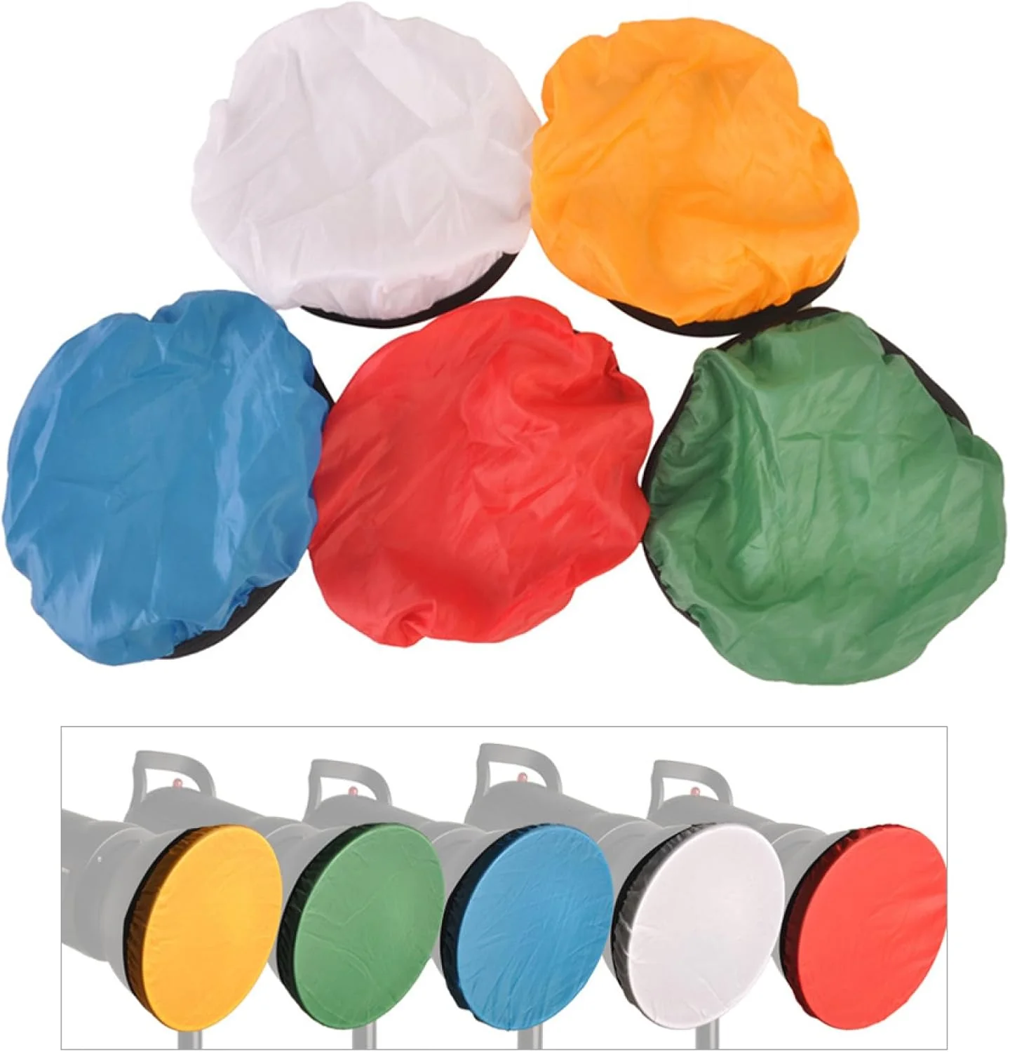 لابیموس 5 عدد پارچه سایه نور عکاسی روکش نرم آبی/قرمز/سبز/سفید/زرد برای پوشش سایه نور استودیویی 45°/55°