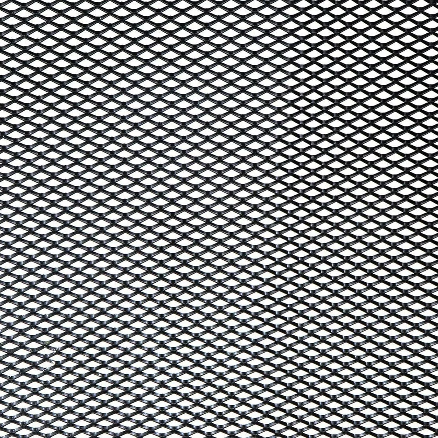 ورق توری جلو پنجره خودرو لابیموس، آلیاژ آلومینیوم رنگ شده مشکی، رول توری جلو پنجره خودرو، سپر با سوراخ های لوزی شکل، مشکی