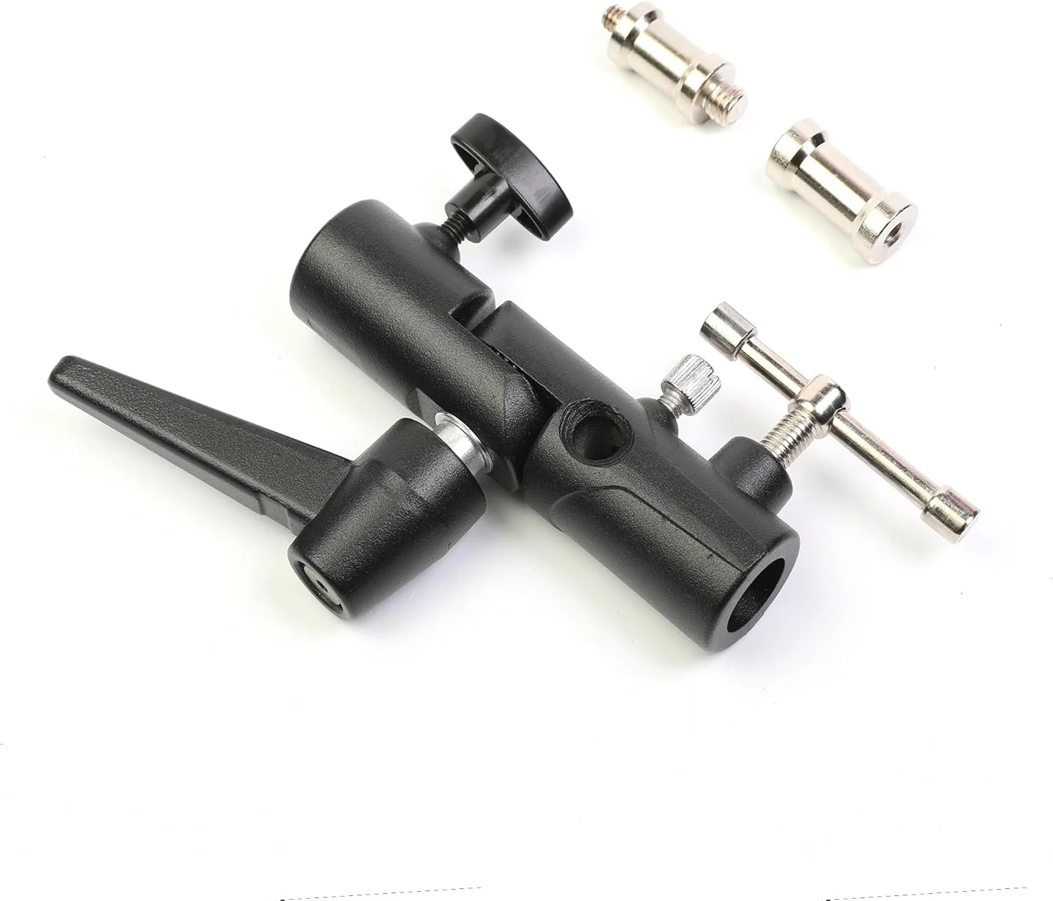 آداپتور پایه نور چند زاویه 180 درجه قابل تنظیم Kamerar با پایه پنل LED، پیچ رزوه ای 1/4 اینچ و 3/8 اینچ روی استود ⅝ اینچ، دکمه تنظیم زاویه