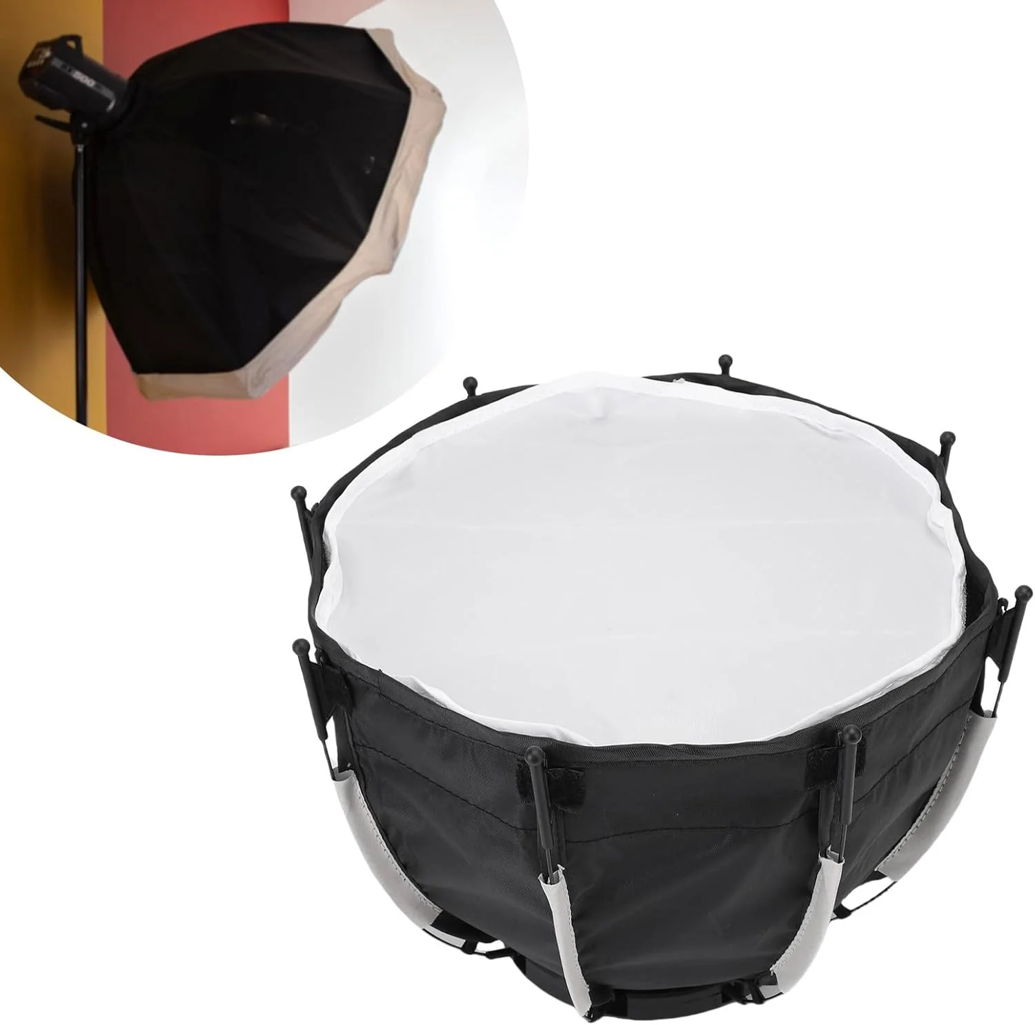 جعبه نور تاشو Jiawu Flash SOFTBOX SOFTBOX بوم برای استودیو، فیلمبرداری در فضای باز، ضبط قابل حمل