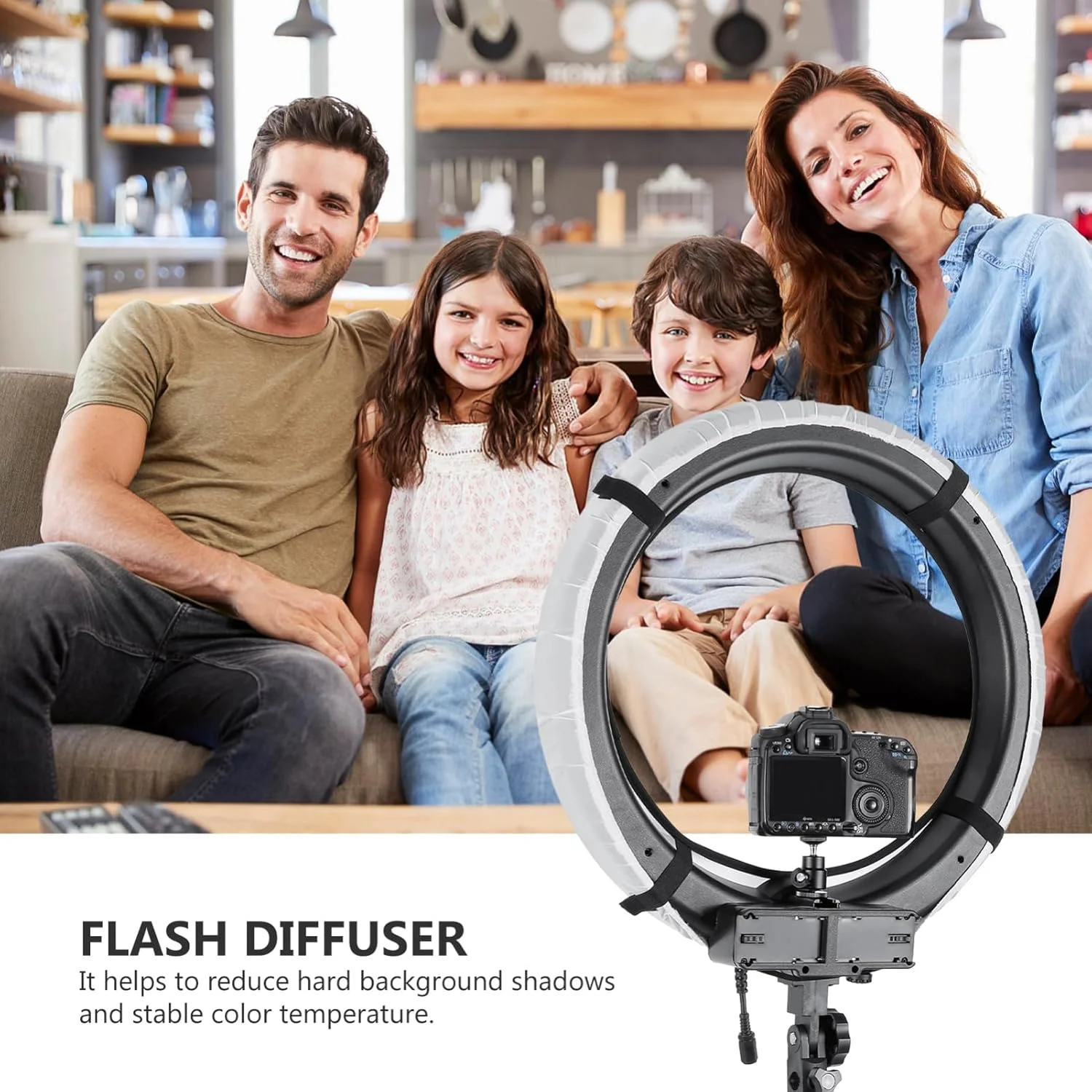 jojofuny 3 عدد نور حلقه ای LED ضروری برای عکاسی 18 اینچی، پخش کننده سافت باکس برای نایلون سبک وزن، کاهش سایه ها