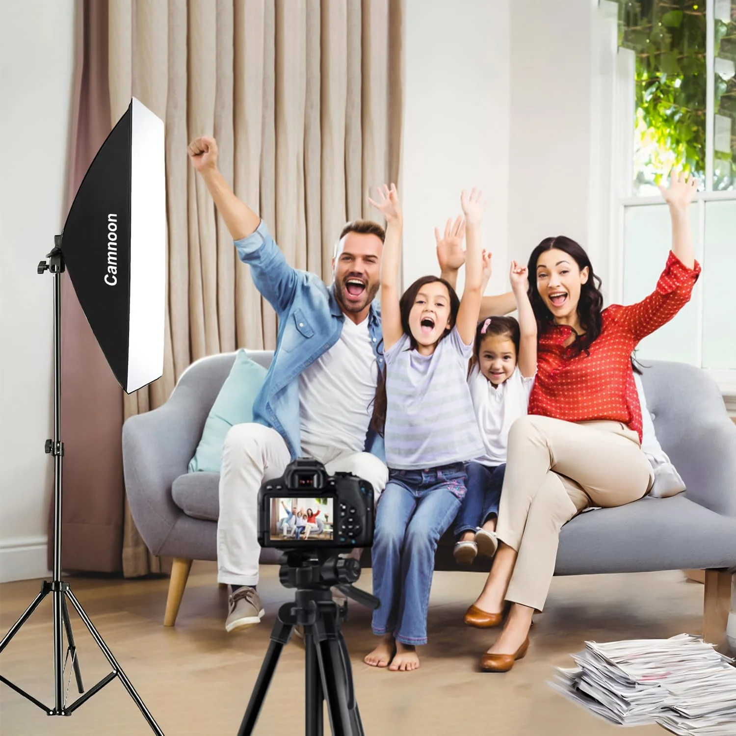 کیت نورپردازی استودیویی Joleritc شامل سافت باکس با لامپ LED 105 واتی * 2 + سافت باکس 50x70 سانتی متری * 2 + پایه نور 2 متری * 2 + کیف حمل * 1 مناسب برای عکس های پرتره، محصول و ویدیو