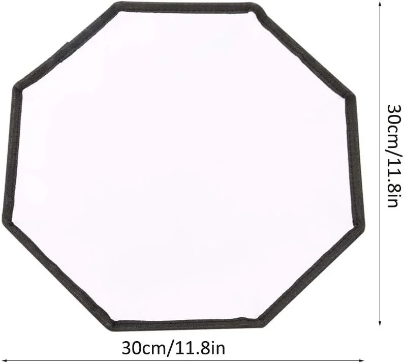 جعبه نور نرم هشت ضلعی 30 سانتی متری Jectse، مینی سافت باکس جهانی جمع و جور، پانل نور نرم، حمل آسان، مناسب برای فلاش اسپیدلایت، ساخته شده از مواد با کیفیت