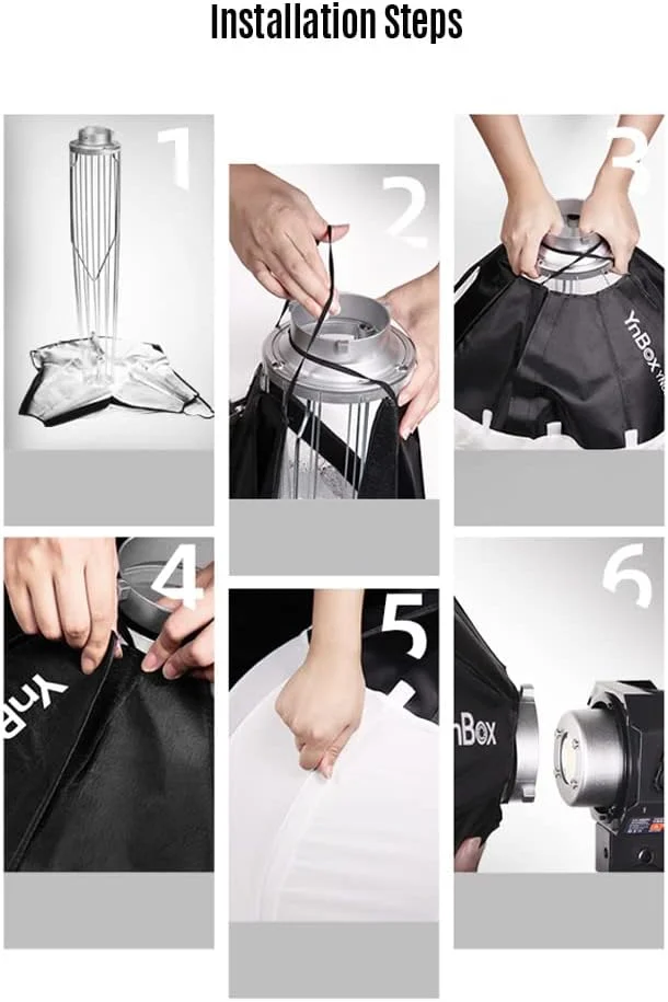 نرم باکس کروی تاشو Irovami YN85Q با قطر 85 سانتی متر، نصب سریع، مانت بوئنز، مناسب نورپردازی استودیویی عکاسی و فیلمبرداری به همراه کیف حمل