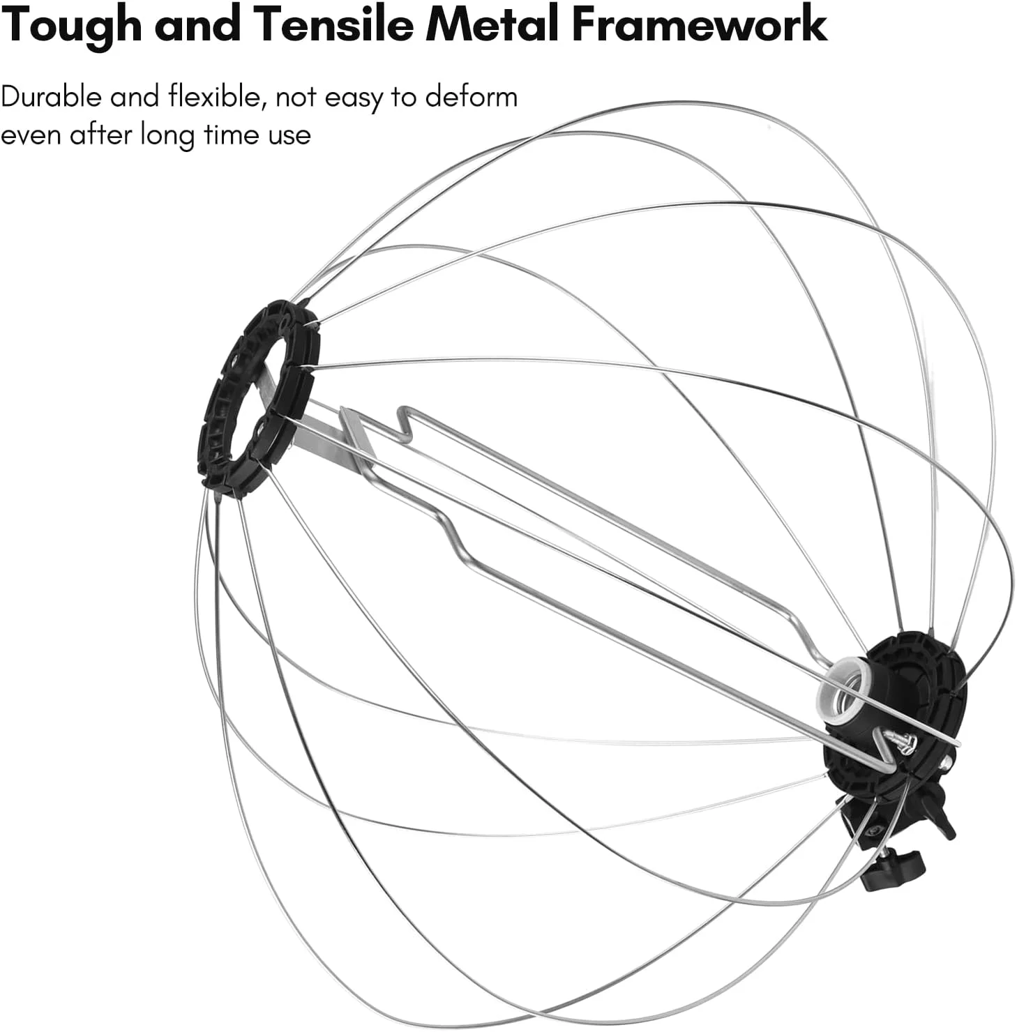 نرم باکس کروی تاشو Irovami با قطر 50 سانتی متر به همراه کیف حمل و سوکت E27 برای نورپردازی استودیویی، عکاسی و فیلمبرداری