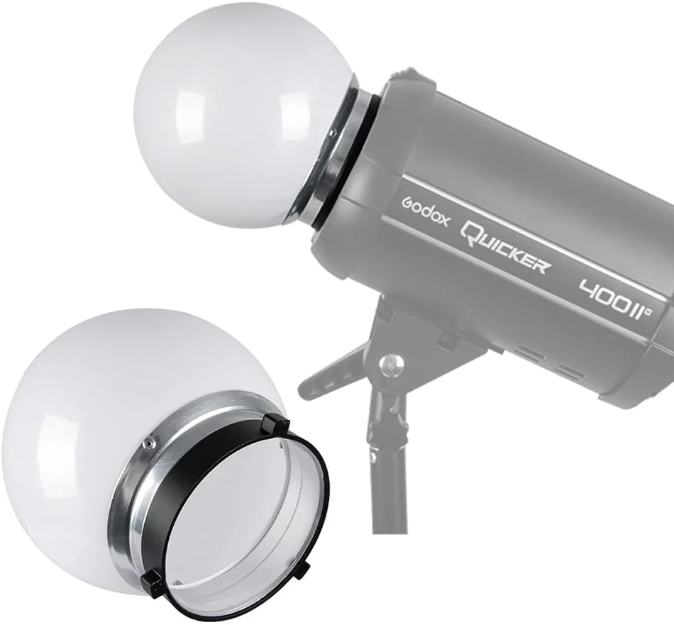 گوی نور ملایم عکاسی ایرومی 15 سانتی‌متری / 6 اینچی، گوی نور فلاش نیمه‌شفاف با مانت بوئنز برای لوازم جانبی عکاسی پرتره هنری تبلیغاتی