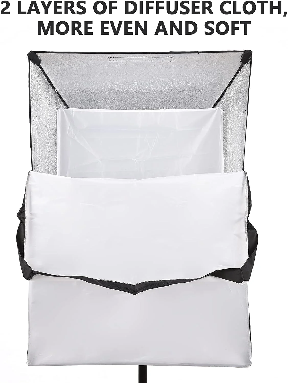 سافت باکس مستطیلی 60 * 90 سانتی متری Irovami، سافت باکس عکاسی حرفه ای تاشو قابل حمل با مانت بوئنز و کیف نگهداری برای پرتره، پخش زنده و ویدیو