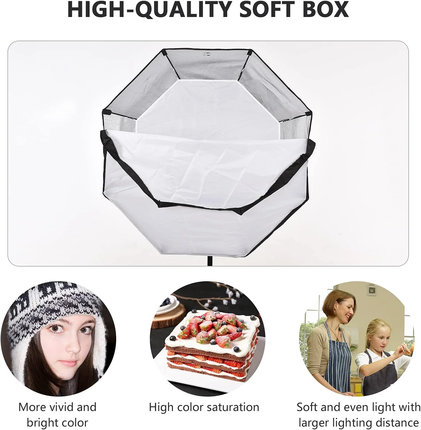 سافت باکس هشت ضلعی 95 سانتی متری Irovami، سافت باکس عکاسی حرفه ای تاشو قابل حمل با مانت بوئنز و کیف نگهداری برای پرتره، پخش زنده و ویدیو