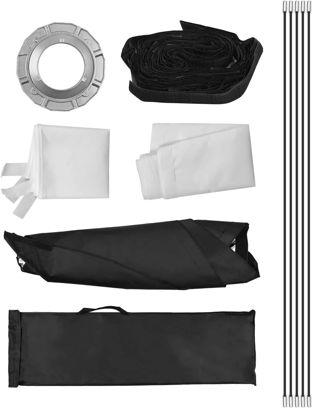 نرم باکس نواری قابل حمل عکاسی ایرومی 35 * 160 سانتی متر با مانت بوئنز، گرید لانه زنبوری جداشدنی و کیف حمل برای نورهای استودیویی، نور ویدیویی، عکاسی پرتره و محصول