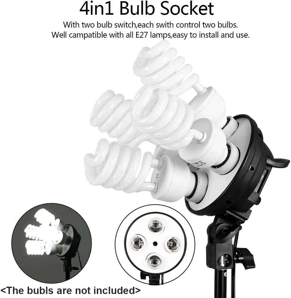 ست نورپردازی سافت باکس استودیویی Irovami با سافت باکس 50x70 سانتی متری * 2 + سرپیچ 4 در 1 * 2 + پایه نور 2 متری * 2 + کیف حمل برای عکس پرتره استودیویی، عکس محصول، پخش زنده ویدیو