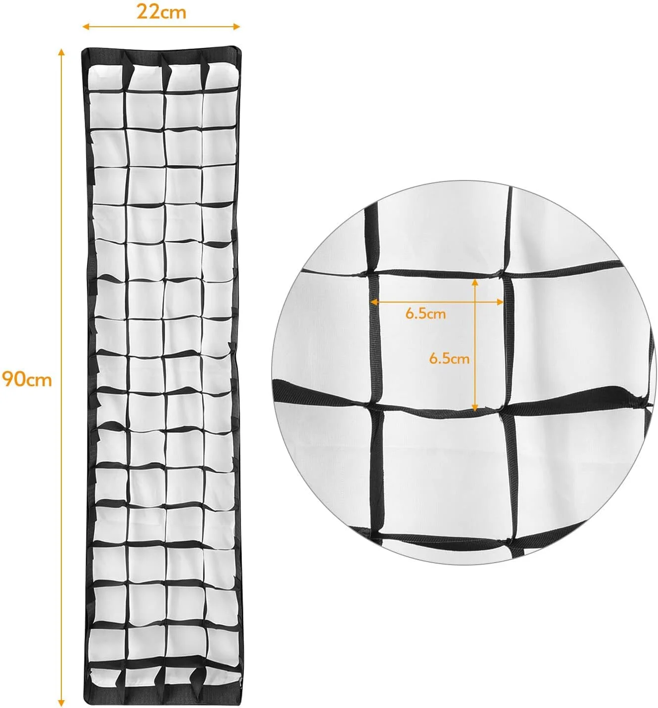 لانه زنبوری سافت باکس نواری عکاسی ایرومی 22 * 90 سانتی متر / 8.7 * 35 اینچ، رفلکتور سافت باکس، لوازم جانبی عکاسی پرتره و محصولات