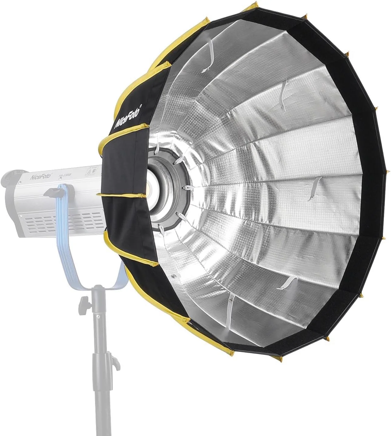 سافت باکس شش ضلعی قابل حمل 60 سانتی متری با نصب سریع، به همراه پارچه نرم، گرید و طراحی چتری بازتابنده نقره ای برای فلاش استودیویی Speedlite و لوازم جانبی نورپردازی عکاسی