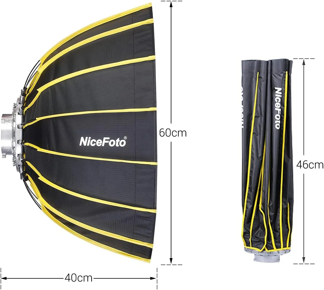 لایت باکس تاشو شش ضلعی 60 سانتی متری با نصب سریع، پارچه نرم و طراحی چتری با نوار شبکه ای، بازتابنده نقره ای برای فلاش استودیویی لایت باکس تاشو شش ضلعی 60 سانتی متری با نصب سریع، پارچه نرم و طراحی چتری با نوار شبکه ای، بازتابنده نقره ای برای فلاش استودیویی