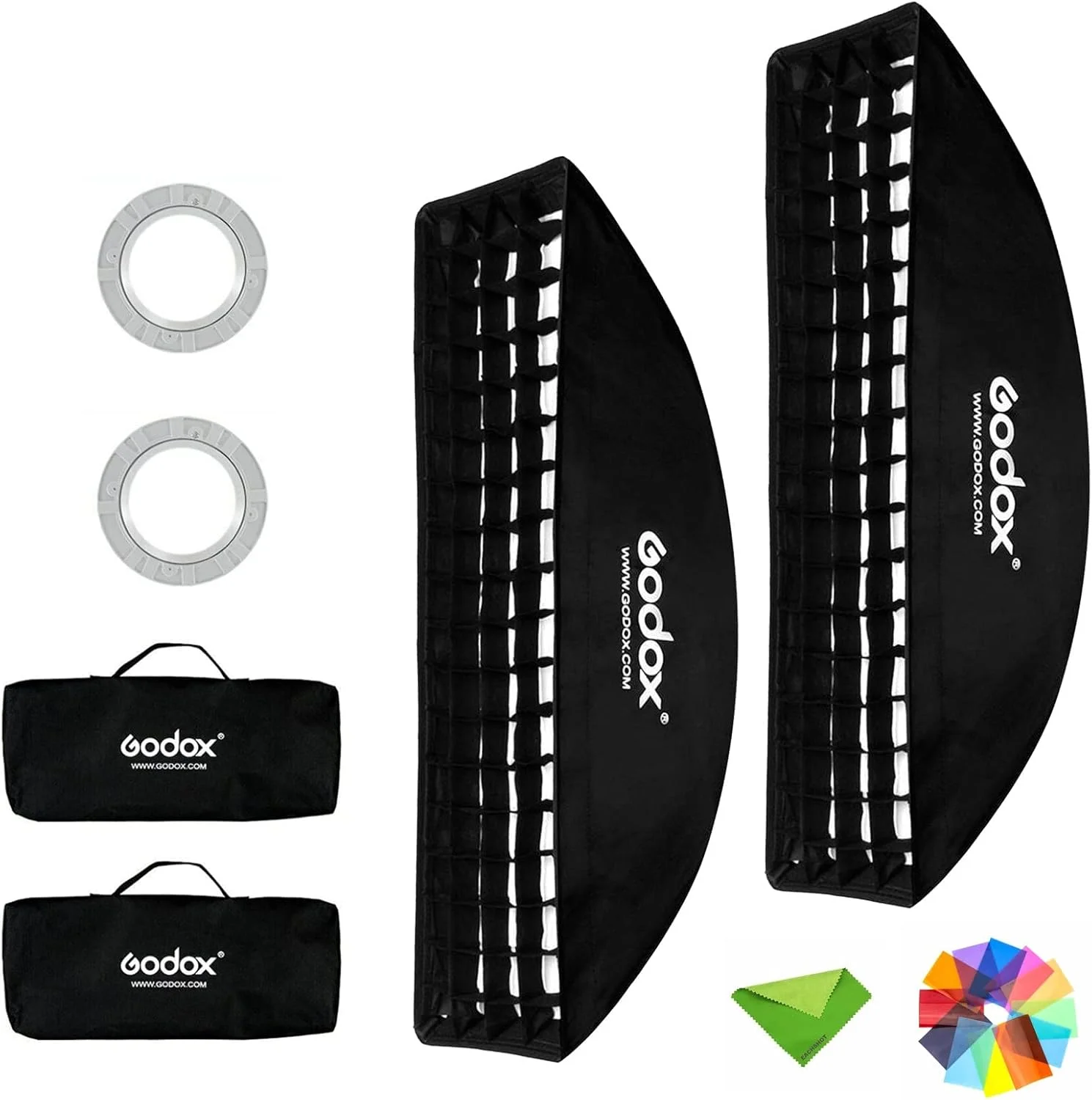 گودکس سافت باکس نواری لانه زنبوری 22 در 90 سانتی متر به همراه مانت بوئنز برای فلاش استودیویی (2 عدد)