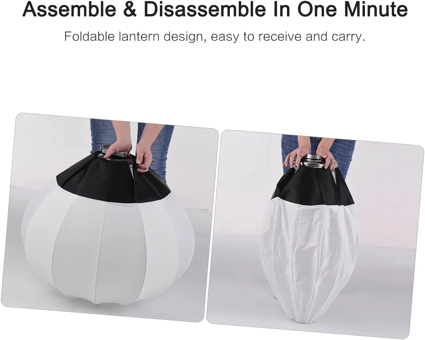 اصلاح کننده نور سافت باکس تاشو مدل فانوسی Graflsoa، قطر 85 سانتی متر، شکل کروی، مناسب برای فلاش استودیویی و لوازم جانبی نورپردازی عکاسی اصلاح کننده نور سافت باکس تاشو مدل فانوسی Graflsoa، قطر 85 سانتی متر، شکل کروی، مناسب برای فلاش استودیویی و لوازم جانبی نورپردازی عکاسی