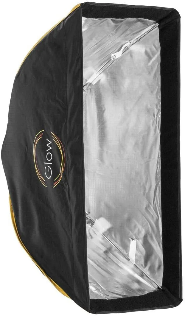 نرم باکس مستطیلی 25x60 سانتی متری Glow EZ Lock با مانت Bowens، دیفیوزر داخلی و خارجی، دیسک منحرف کننده و گرید، آداپتور اسپید رینگ برای نورپردازی سافت باکس