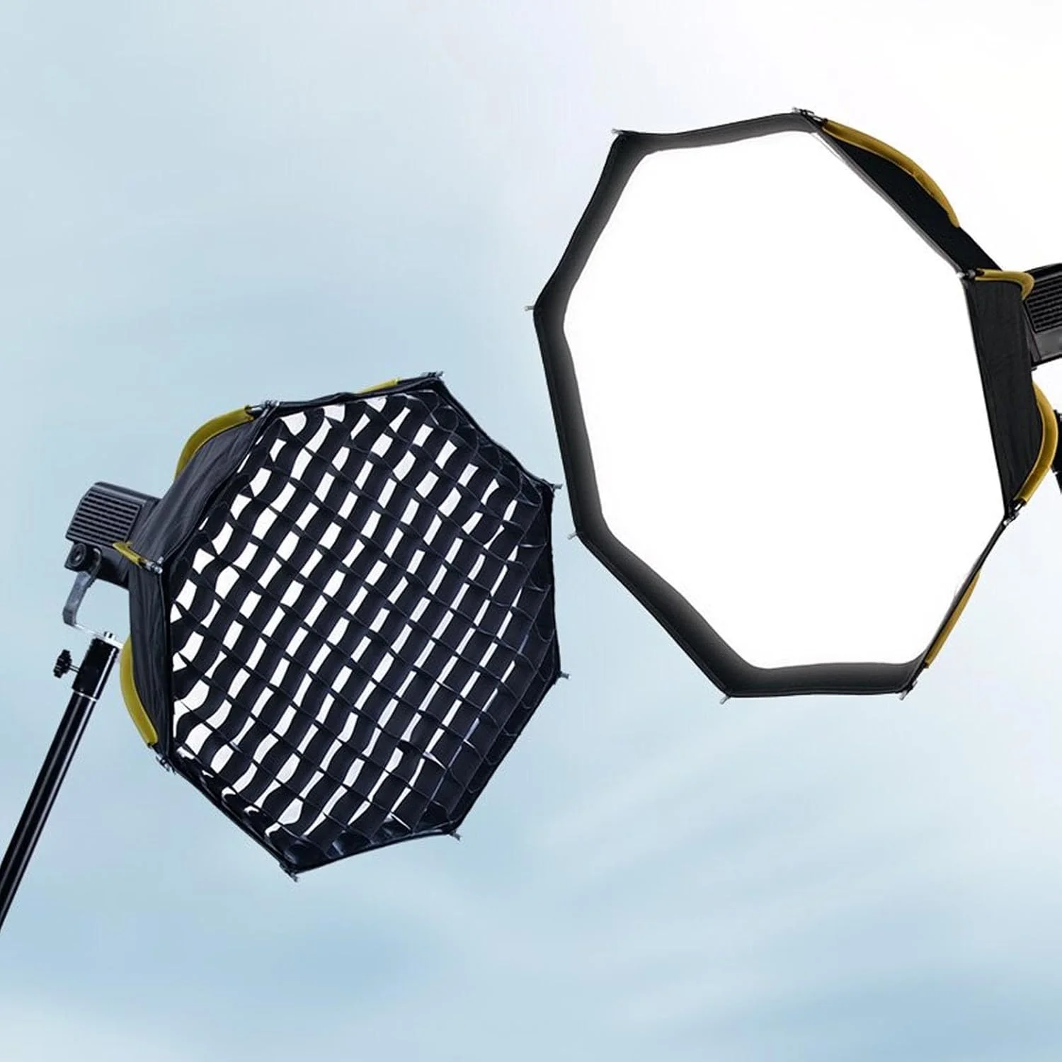 سافت باکس هشت ضلعی تاشو سریع 50 سانتی متری با 2 لایه دیفیوزر و گرید، سافت باکس دستی برای مانت، ایده آل برای پرتره، عروسی، عکاسی محصول