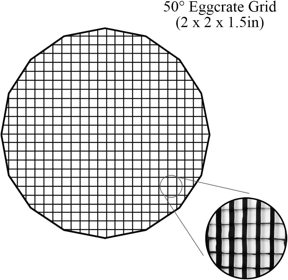 شبکه لانه زنبوری 90 سانتی متری Fotodiox Pro برای سافت باکس های سهمی EZ-Pro DLX - مناسب برای سافت باکس های سهمی EZ-Pro DLX 90 سانتی متری - شبکه 50 درجه (دهانه های 2x2x1.5)