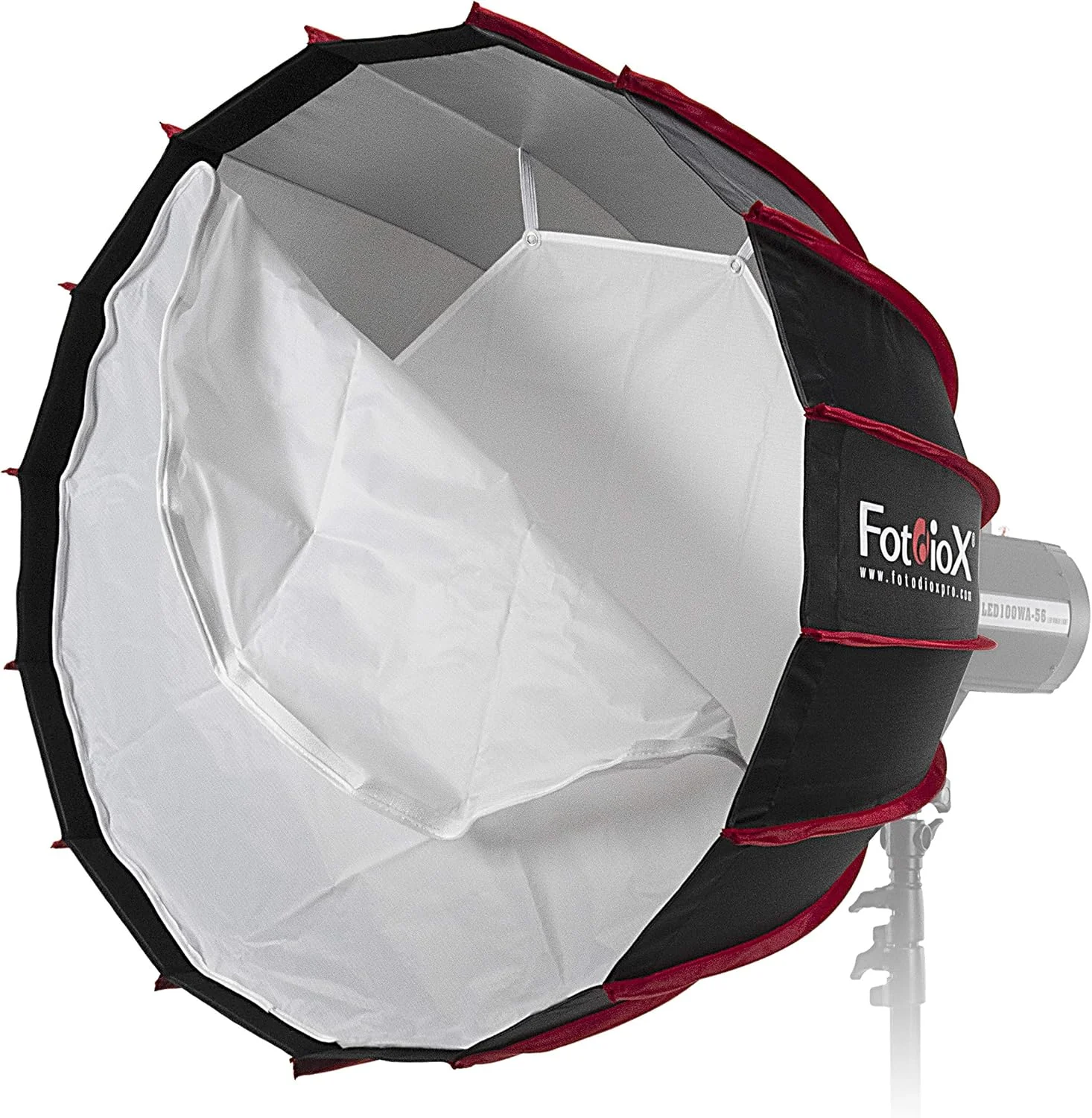 سافت باکس پارابولیک 70 سانتی متری Fotodiox EZ-Pro DLX با دهانه Bowens Gemini و Calumet Travelite - سافت باکس تاشو سریع 70 سانتی متری با فضای داخلی نقره ای بازتابنده و دیفیوزر دوبل