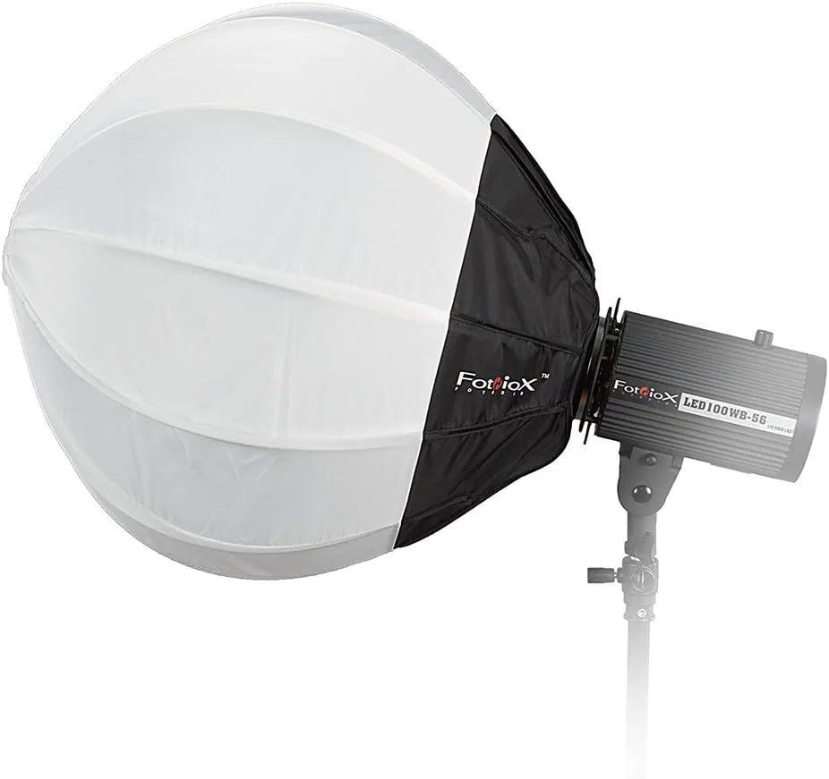 فوتودیوکس سافت باکس فانوسی کروی 50 سانتی متری - سافت باکس کروی تاشو با حلقه اتصال الینکروم برای الینکروم و سازگار