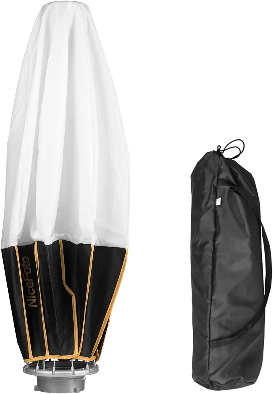 سافت باکس فانوسی تاشو 50 سانتی متری با مانت بوئنز، نصب سریع و قابل حمل برای فلاش استودیویی، نور ال ای دی، مونو لایت ها، نورپردازی ملایم، عکاسی پرتره و تجاری