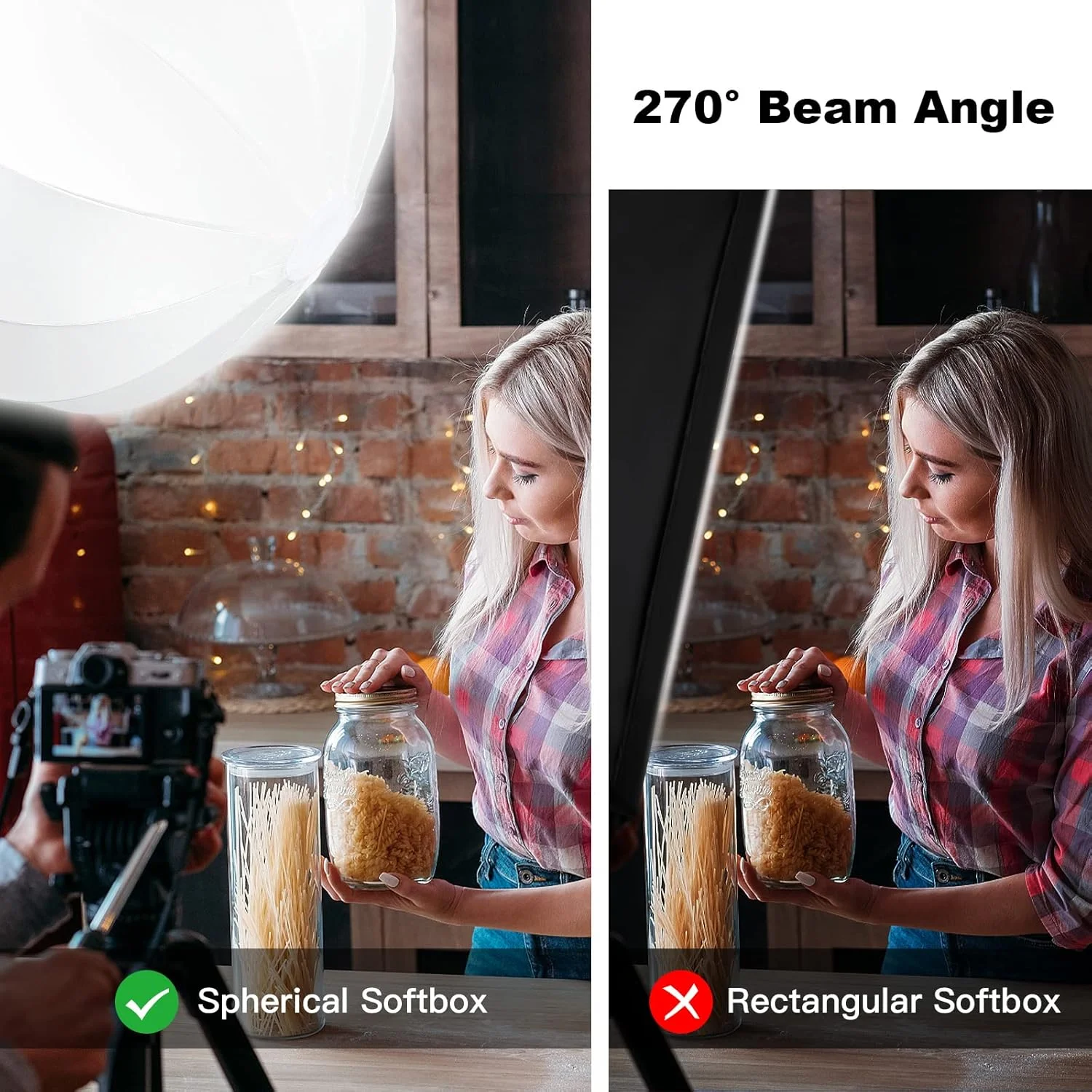 سانپو سافت باکس فانوسی تاشو، 50 سانتی‌متری، اصلاح‌کننده نور کروی قابل حمل سازگار با نور فلاش استودیویی Godox Neewer با مانت بوئنز