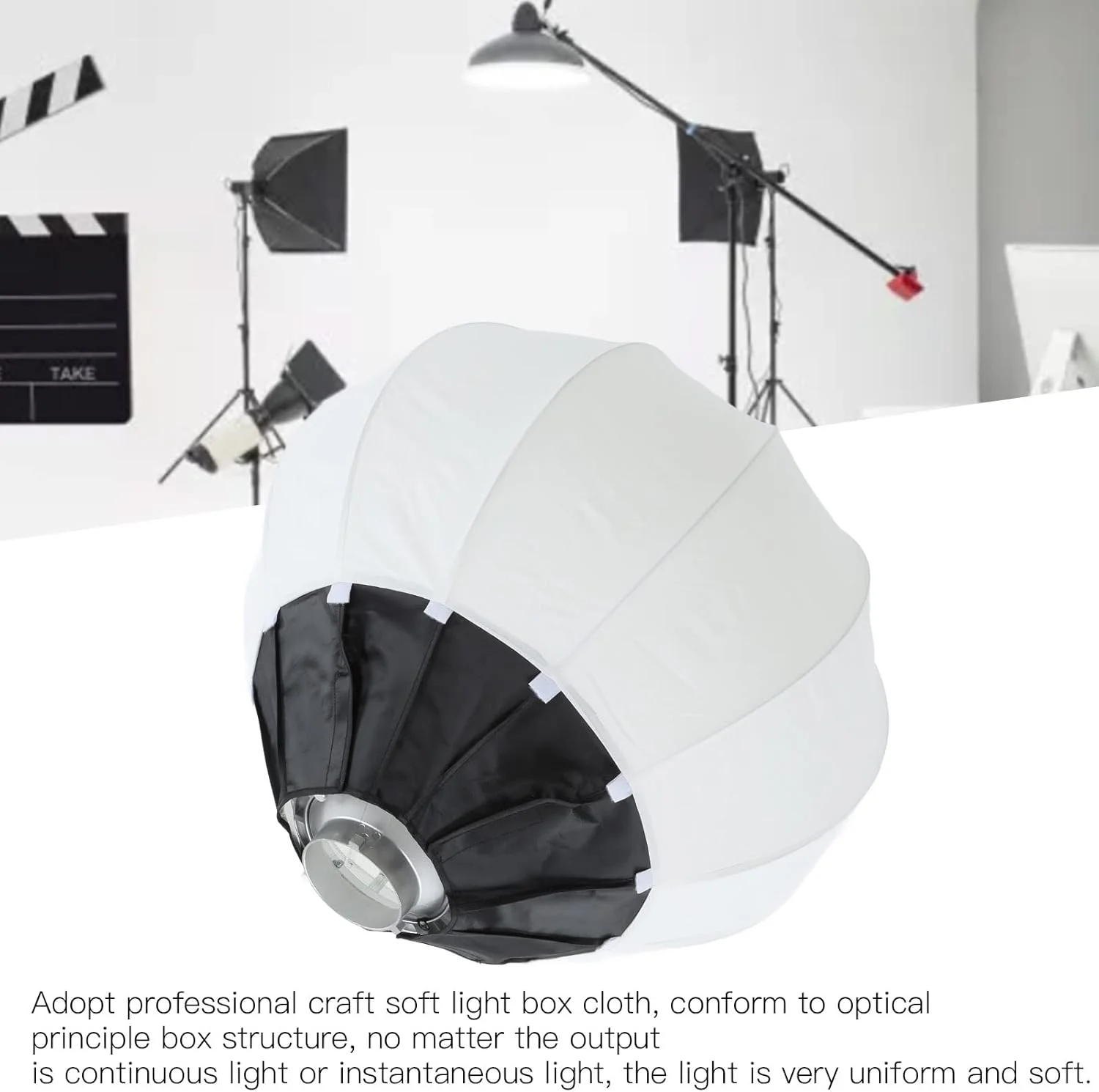 نرم باکس فانوسی تاشو Folany، بادوام، جعبه نرم کروی شکل، ساخت حرفه ای ساده برای ضبط ویدیو، فیلم کوتاه و پخش زنده (65 سانتی متر) نرم باکس فانوسی تاشو Folany، بادوام، جعبه نرم کروی شکل، ساخت حرفه ای ساده برای ضبط ویدیو، فیلم کوتاه و پخش زنده (65 سانتی متر)