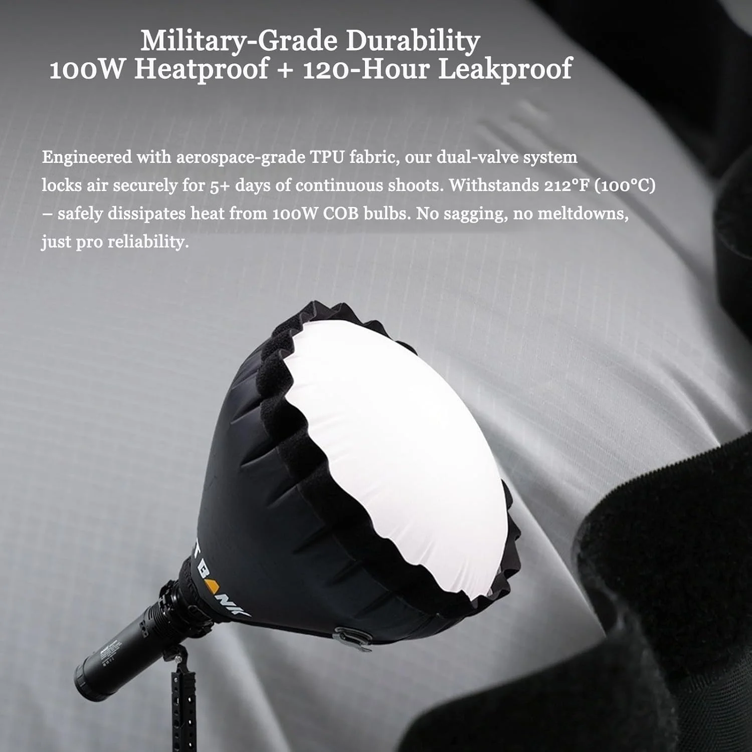 نرم باکس بادی کوچک Flynoodle AIR Dome 40 | فوق العاده سبک (137 گرم) برای نورهای COB 100 وات | طراحی ضد نشت 5 روزه، بدون نیاز به اسکلت | نورپردازی فوری عکاسی