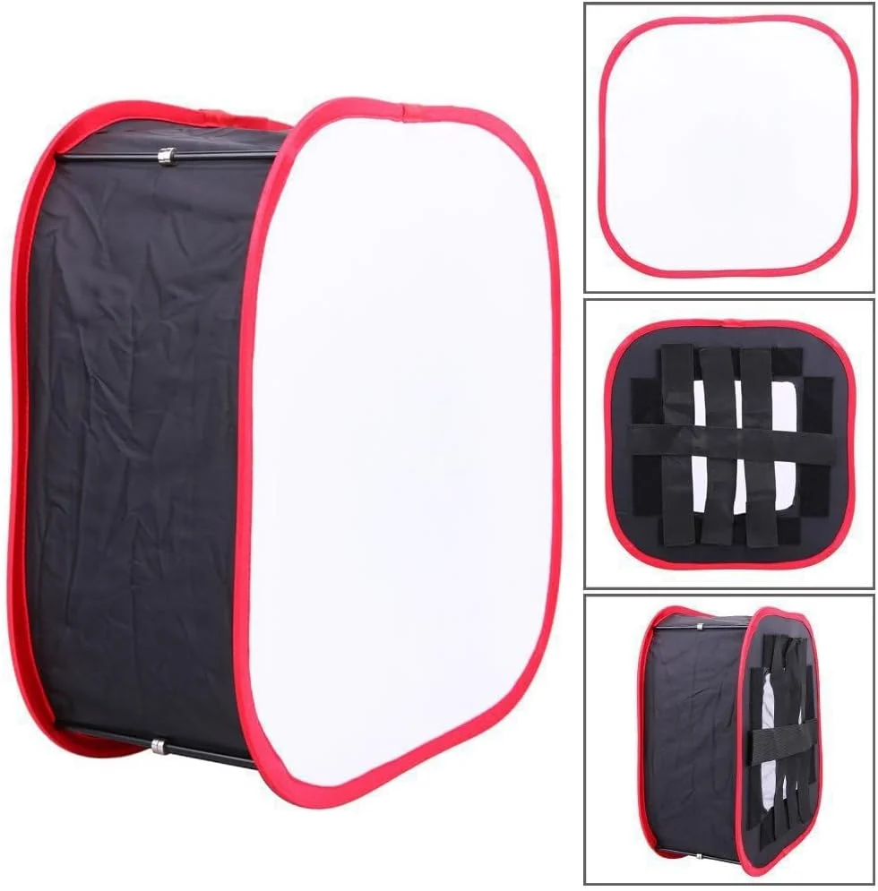 جعبه نور سافت باکس، جعبه نور تاشو برای نور ویدئویی با گیره بند، جعبه نور لانه زنبوری قابل حمل برای عکاسی