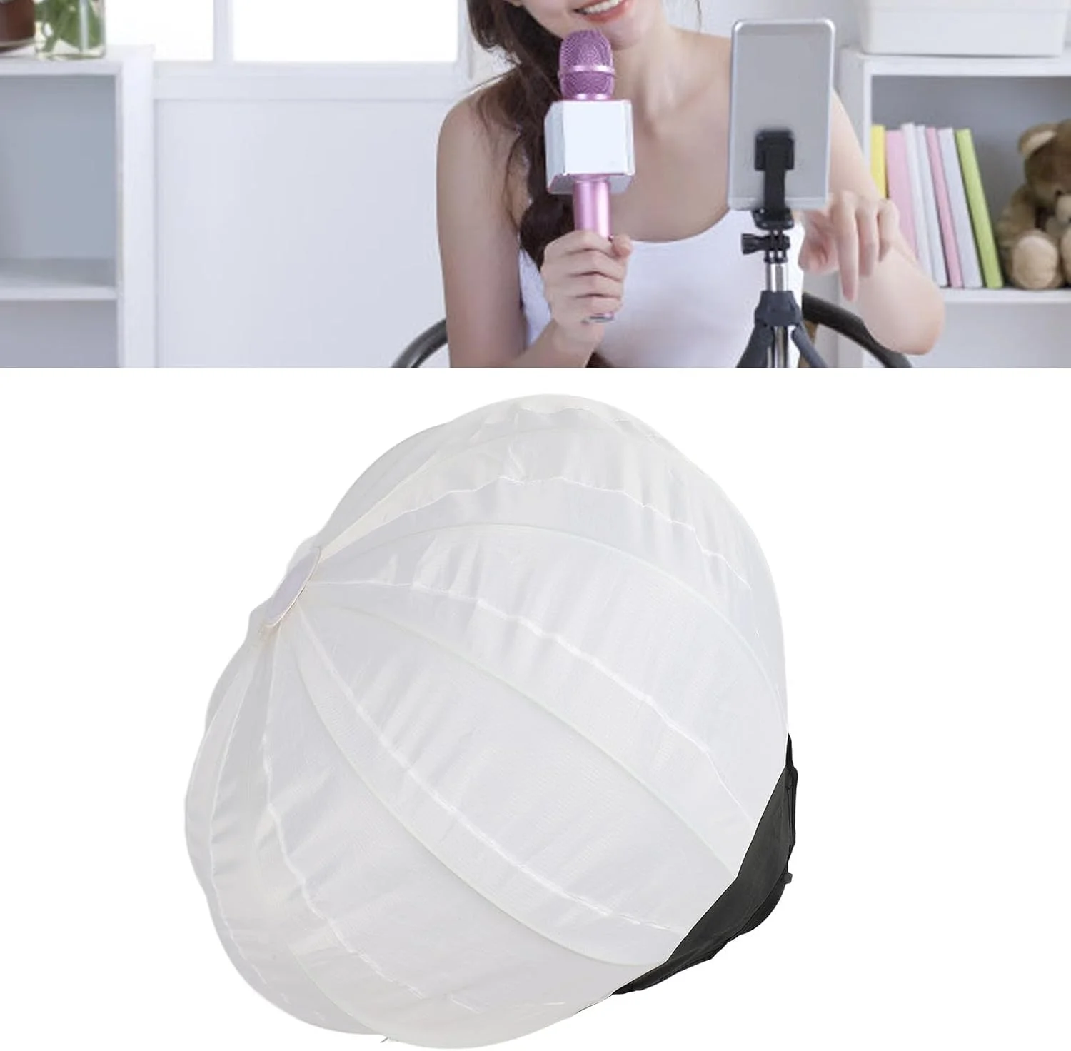 نرم باکس فانوسی فوکتی، 65 سانتی متر / 26 اینچ با کیف ذخیره سازی، اصلاح کننده نور ملایم، دیفیوزر نرم باکس مانت برای نور ویدئو، عکاسی، ضبط ویدئو، پخش زنده