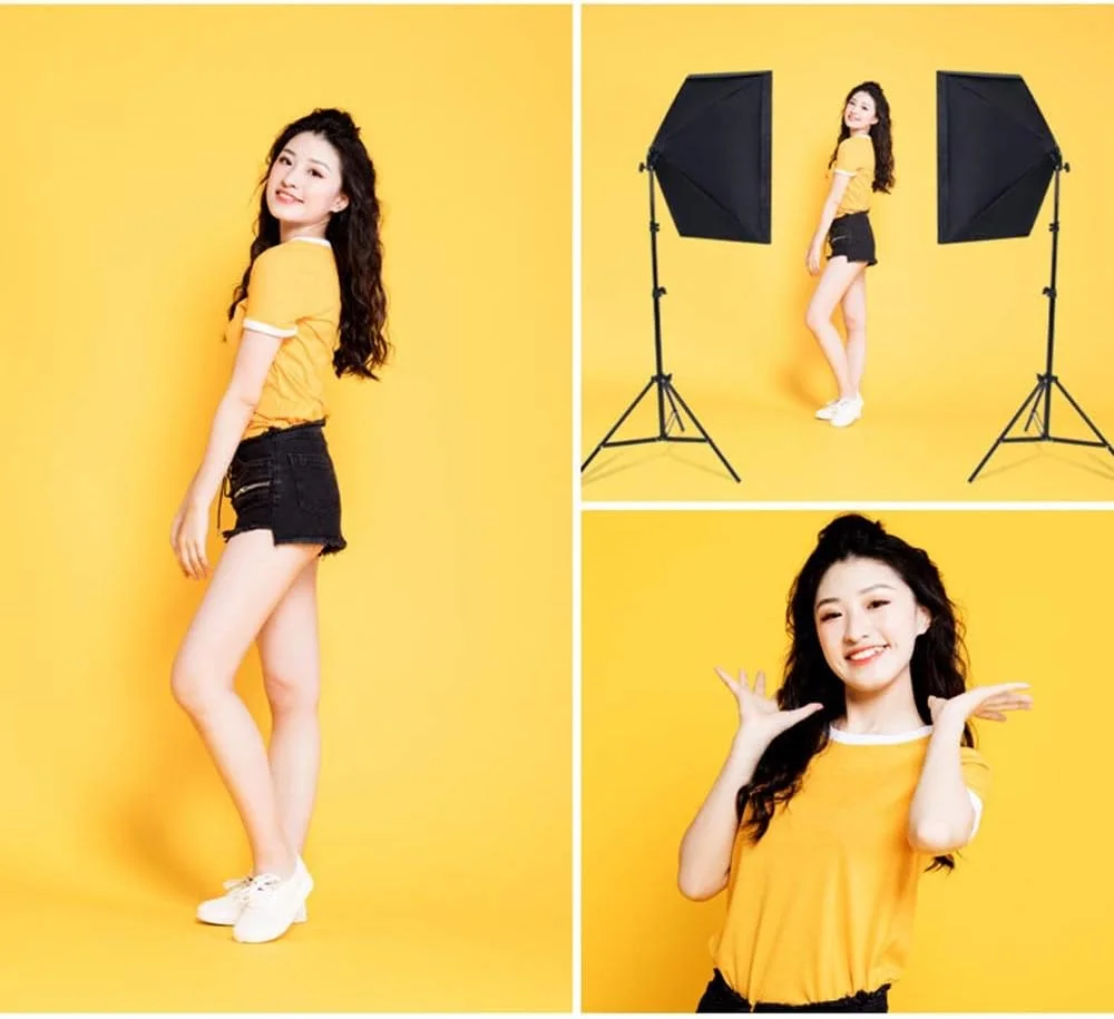 کیت استودیوی عکسبرداری سافت باکس QSTF، شامل 2 عدد لامپ LED پیوسته، تجهیزات عکاسی برای عکسبرداری، فیلمبرداری و پرتره