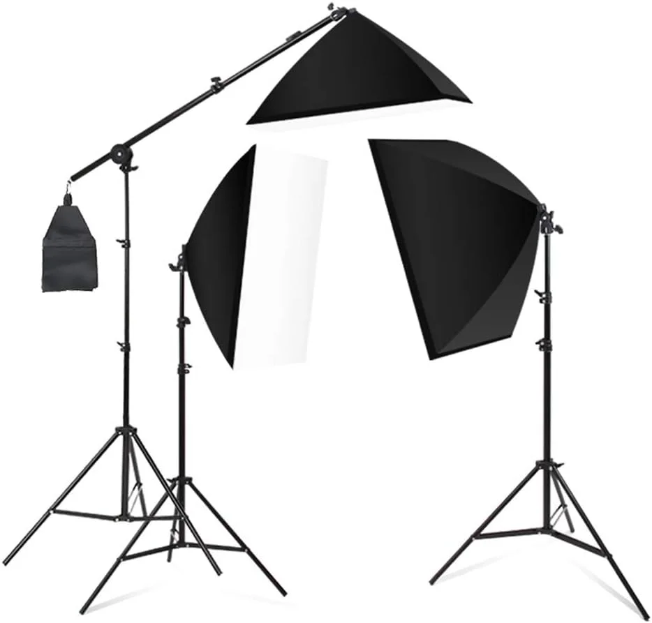 کیت نورپردازی عکاسی QSTF، سافت باکس نور مداوم 105 واتی استودیو برای عکاسی پرتره و فیلمبرداری