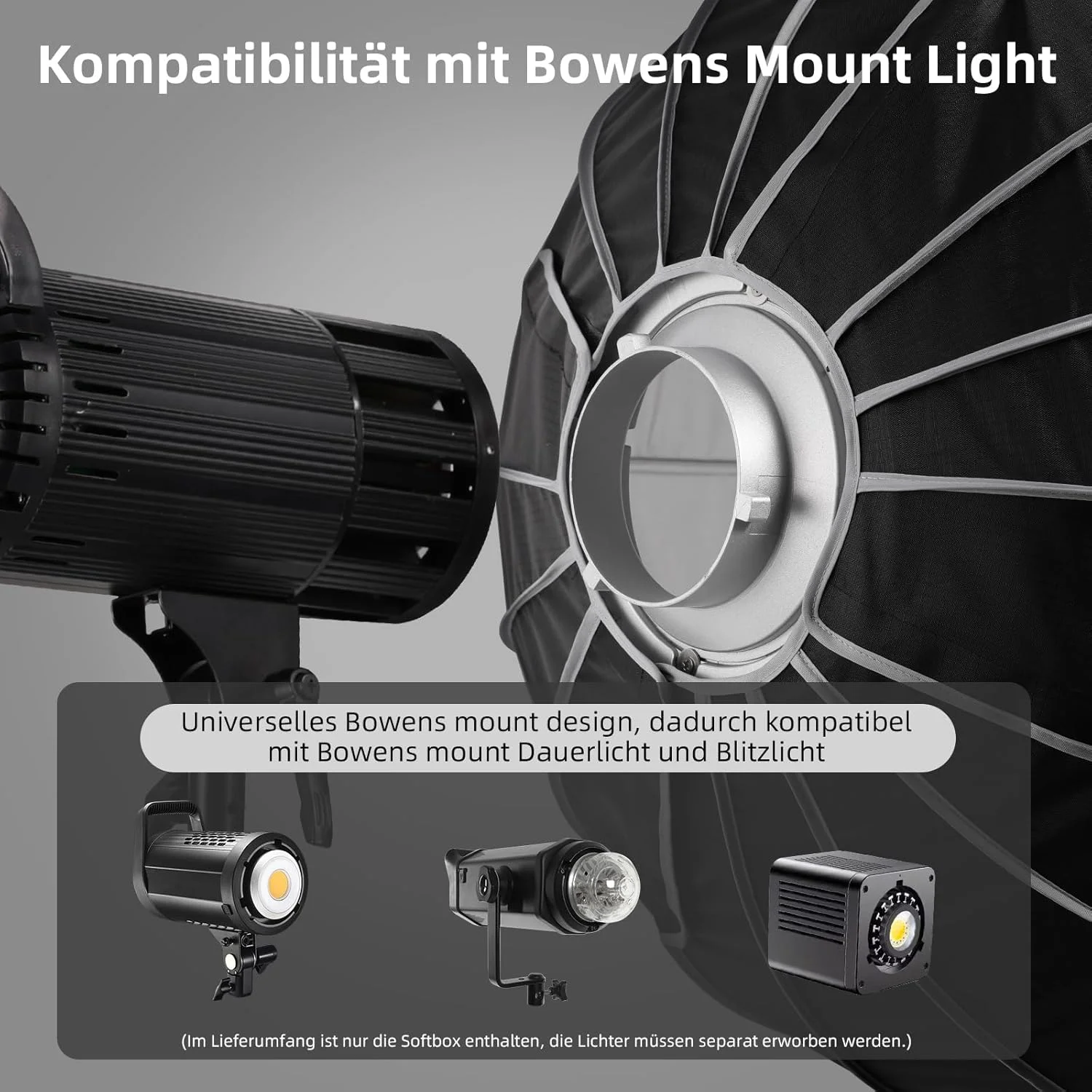 سافت باکس پارابولیک عمیق 70 سانتی متری FGen با دیفیوزر، گرید لانه زنبوری و کیف حمل، سافت باکس قابل حمل Bowens، مناسب برای نورهای مداوم مانت Bowens و نورهای استودیویی سافت باکس پارابولیک عمیق 70 سانتی متری FGen با دیفیوزر، گرید لانه زنبوری و کیف حمل، سافت باکس قابل حمل Bowens، مناسب برای نورهای مداوم مانت Bowens و نورهای استودیویی