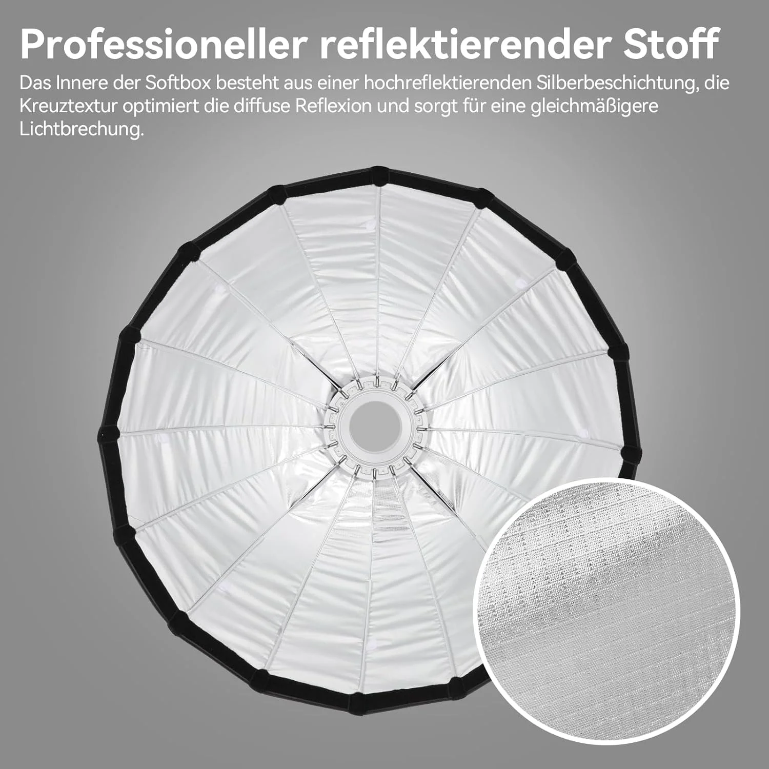 سافت باکس پارابولیک عمیق 70 سانتی متری FGen با دیفیوزر، گرید لانه زنبوری و کیف حمل، سافت باکس قابل حمل Bowens، مناسب برای نورهای مداوم مانت Bowens و نورهای استودیویی سافت باکس پارابولیک عمیق 70 سانتی متری FGen با دیفیوزر، گرید لانه زنبوری و کیف حمل، سافت باکس قابل حمل Bowens، مناسب برای نورهای مداوم مانت Bowens و نورهای استودیویی