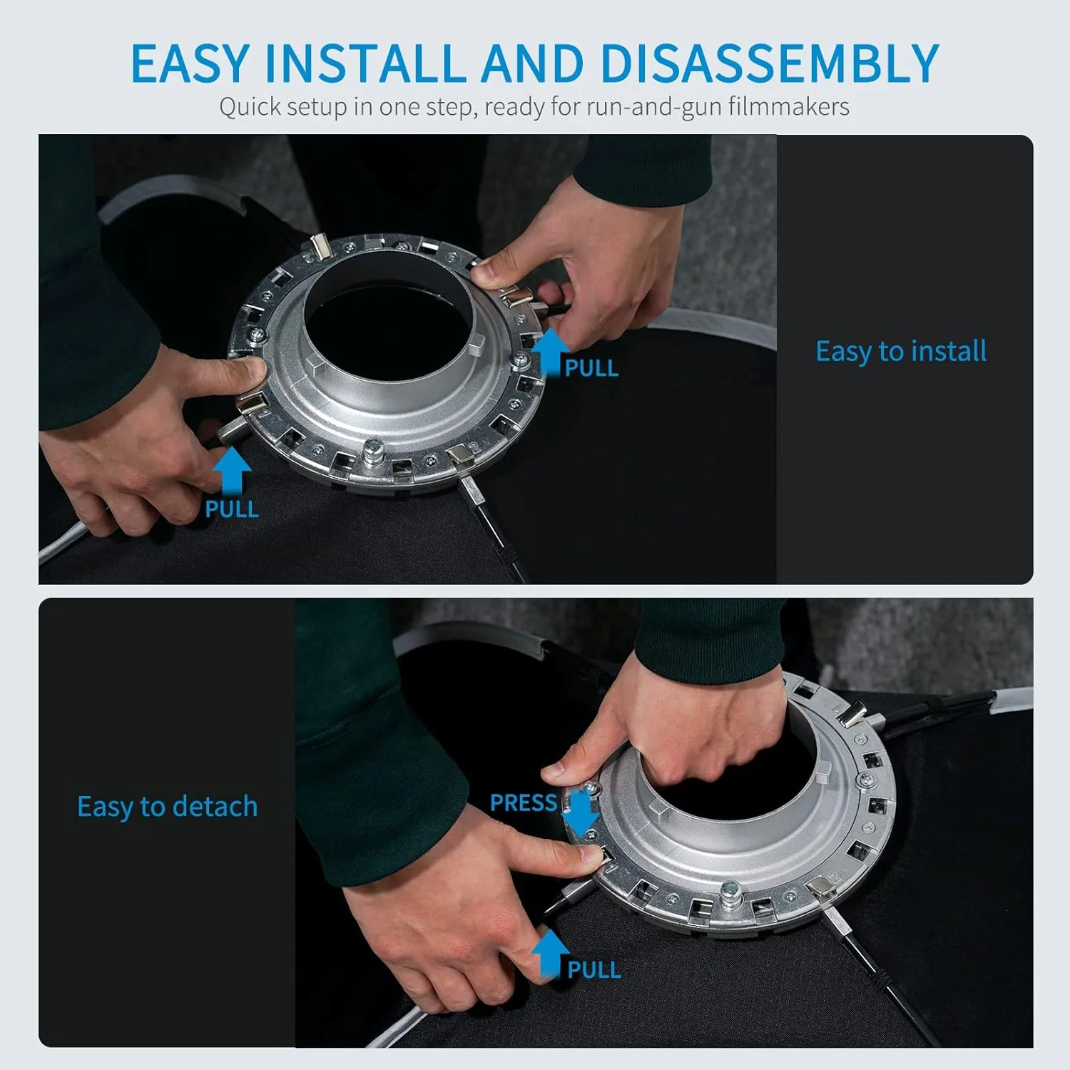 نرم باکس مستطیلی FEELWORLD FSR90، 60x90 سانتی متر، مناسب برای نورهای استودیویی FEELWORLD FL125D FL125B FL225D FL225B و سایر نورهای دارای مانت بوئنز، برای پخش زنده، فیلمبرداری و عکاسی