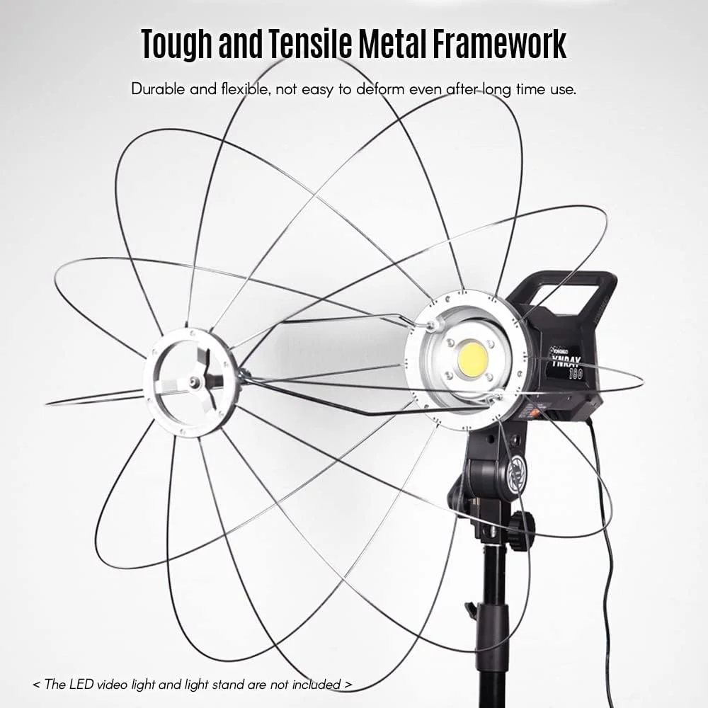 فاوونو YN85Q سافت باکس فانوسی 85 سانتی‌متری / 33.5 اینچی، سافت باکس کروی تاشو با نصب سریع Bowens Mount، لوازم جانبی نورپردازی ویدیویی استودیویی به همراه کیف حمل