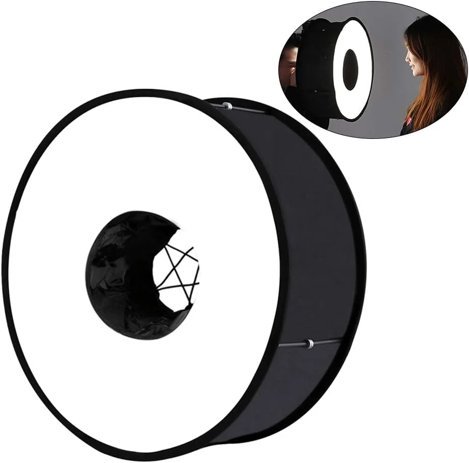 نرم باکس فاوونو 450 میلی متری گرد برای فلاش اسپیدلایت، سافت باکس تاشو پخش کننده نور فلاش نرم برای عکاسی