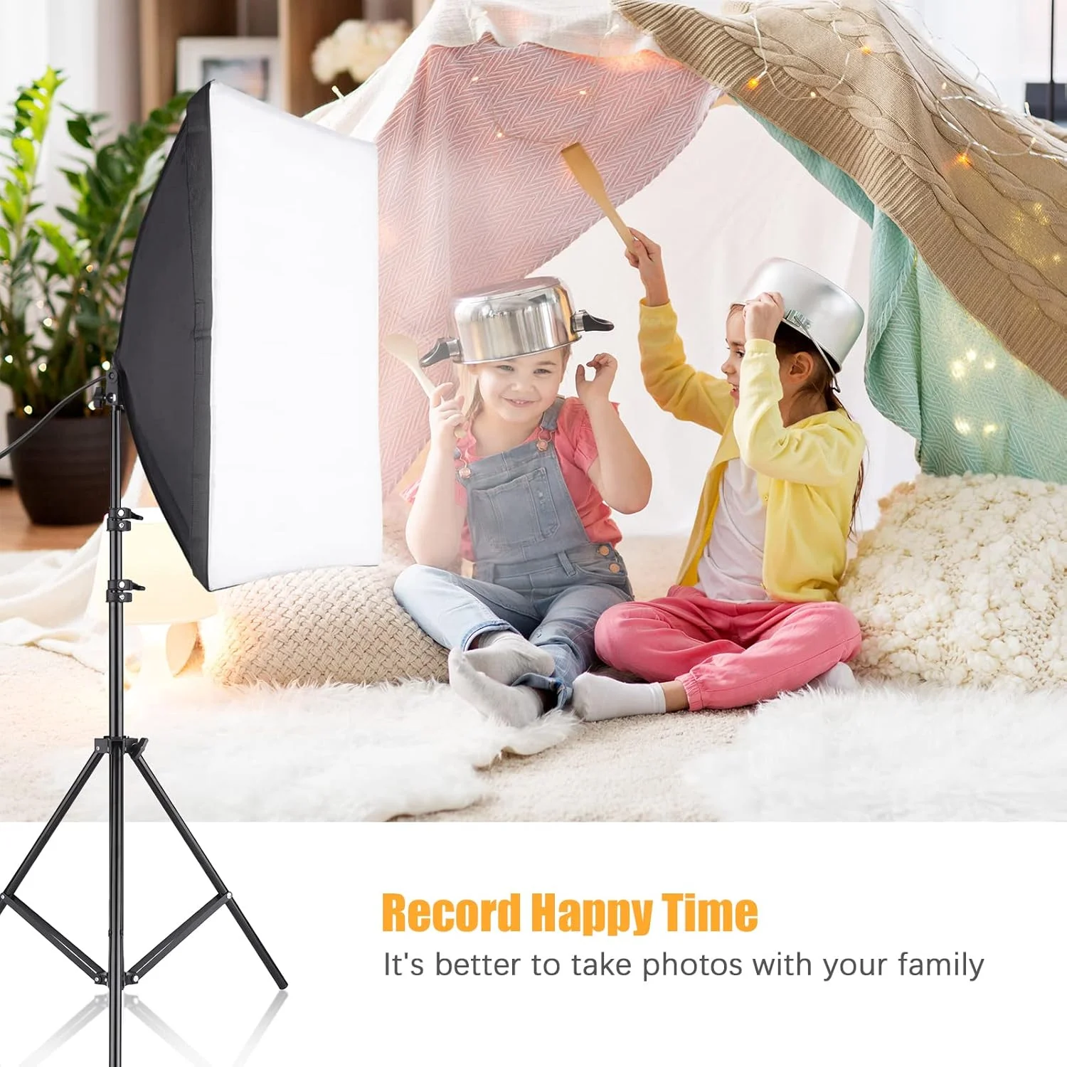 کیت سافت باکس نورپردازی استودیویی Fawoonu با سافت باکس 50x70 سانتی متر * 1 و پایه فلزی 2 متری * 1 برای پخش زنده، پرتره، عکس محصول و ویدیو