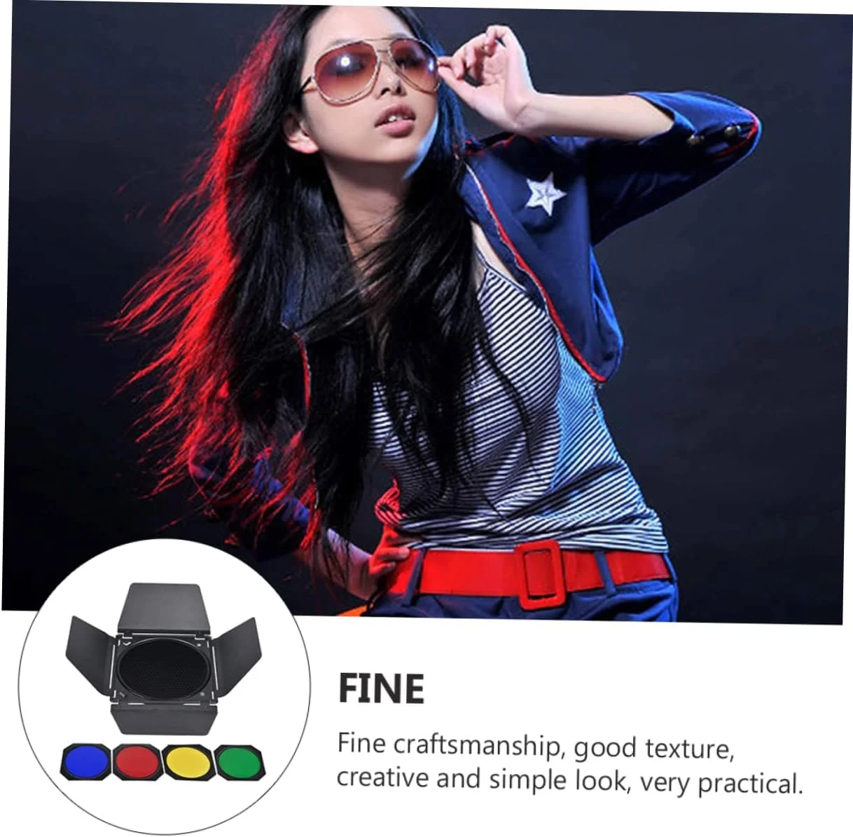 یک ست نور استودیویی چهار پره، لوازم جانبی لامپ عکاسی، روکش نور، کیت نورپردازی دوربین، قطعات لامپ عکاسی، لوازم جانبی نور فلاش