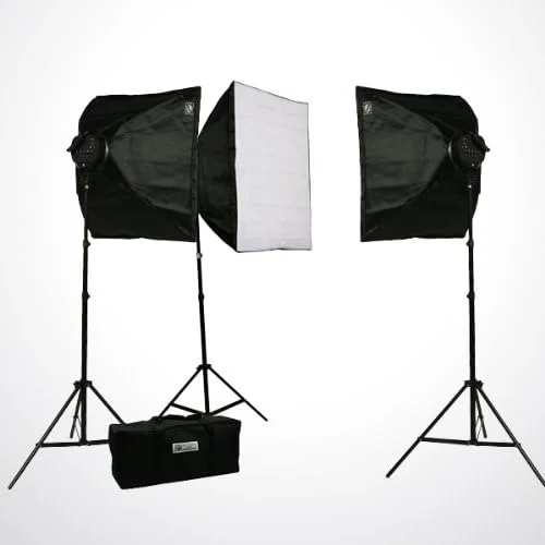 کیت نورپردازی استودیویی حرفه ای ePhoto Pro Studio Video 4500W با 3 سافت باکس و کیف حمل مدل H9060S3