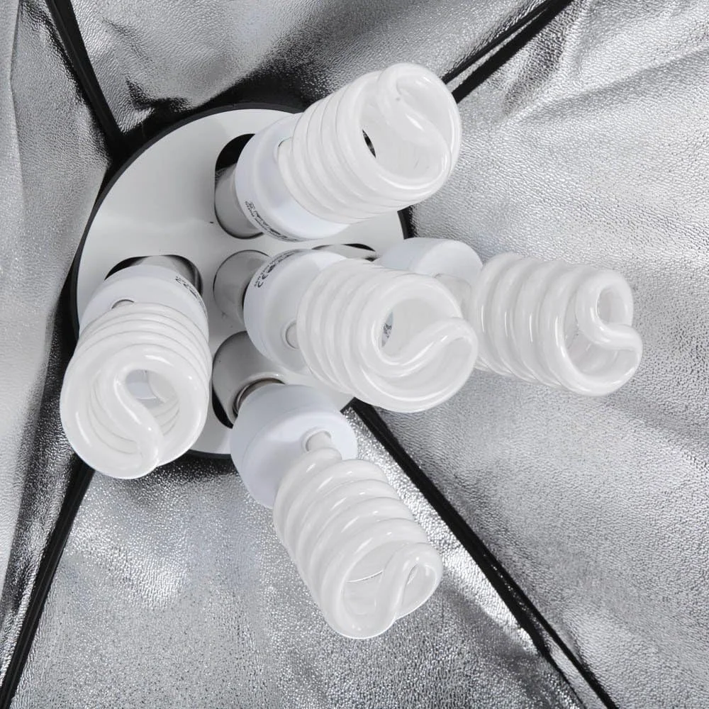 کیت نورپردازی استودیویی عکاسی Eacam برای عکسبرداری از محصولات و پرتره (2 عدد سافت باکس + 2 عدد سرپیچ 5 در 1 + 10 عدد لامپ 45 وات + 2 عدد پایه سه پایه + 1 عدد کیف حمل) دوشاخه UK