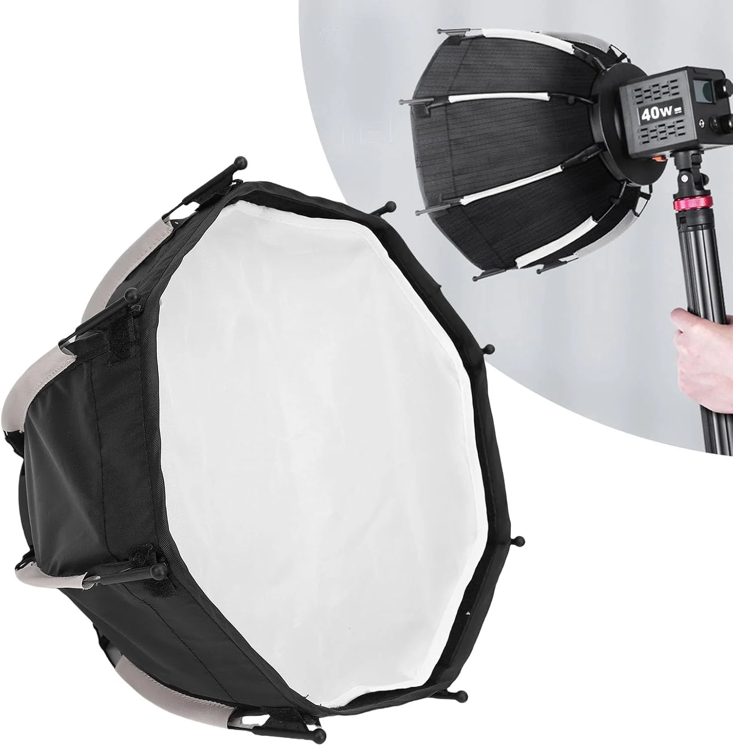 جعبه نور هشت ضلعی انعطاف پذیر Jectse برای نور پرکننده COB با پایه Bowens، کنترل نور و نورپردازی ملایم برای عکاسان حرفه ای و مبتدی