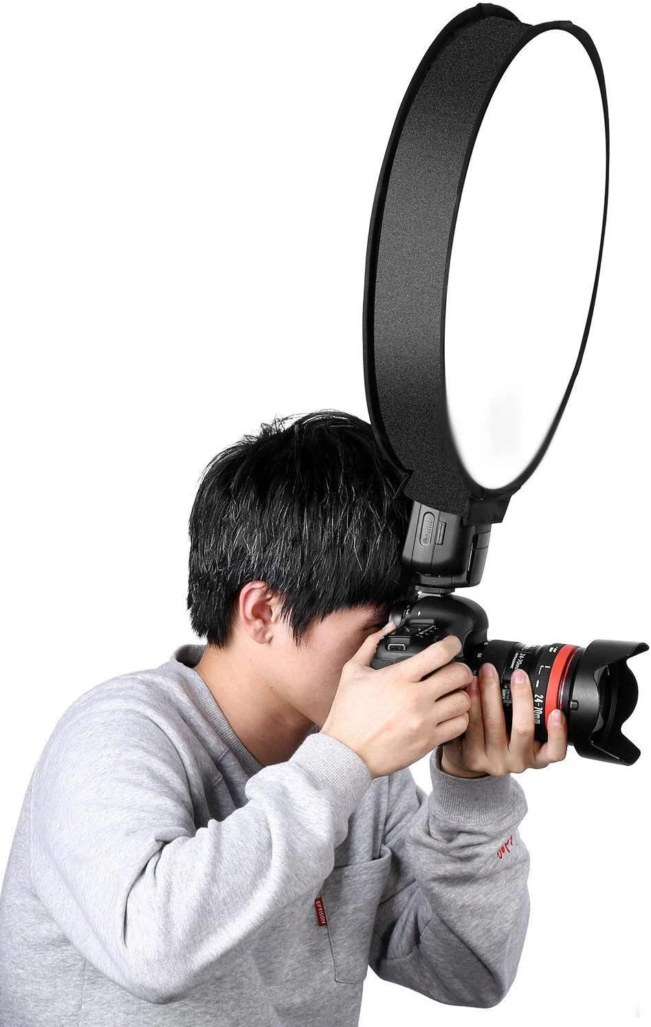 نرم کننده نور فلاش بهبود یافته، سافت باکس فلاش قابل حمل، پخش کننده نور فلاش روی دوربین برای عکاسی پرتره، پخش زنده، عکاسی ویدیویی (40 سانتی متر)