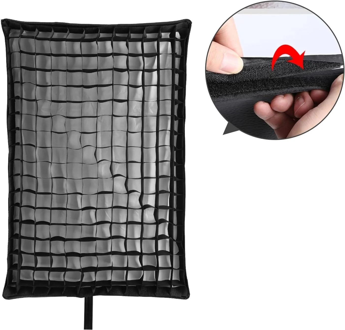 سافت باکس مستطیلی تاشو SIXRUN، پخش کننده نور برای اتصال، کنترل نور عالی، جنس با کیفیت، بادوام و ماندگار، سازگار با برندهای مختلف، مناسب