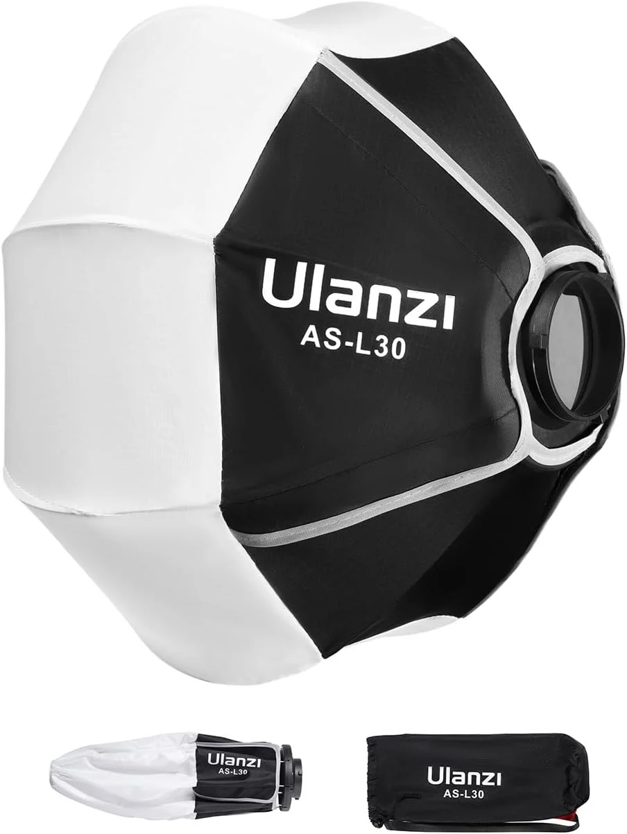 نرم باکس فانوسی مینی بوونز مانت سریع بازشو Ulanzi AS-L30 به طول 30 سانتی متر + گرید + کیف حمل | سازگار با Ulanzi LT028