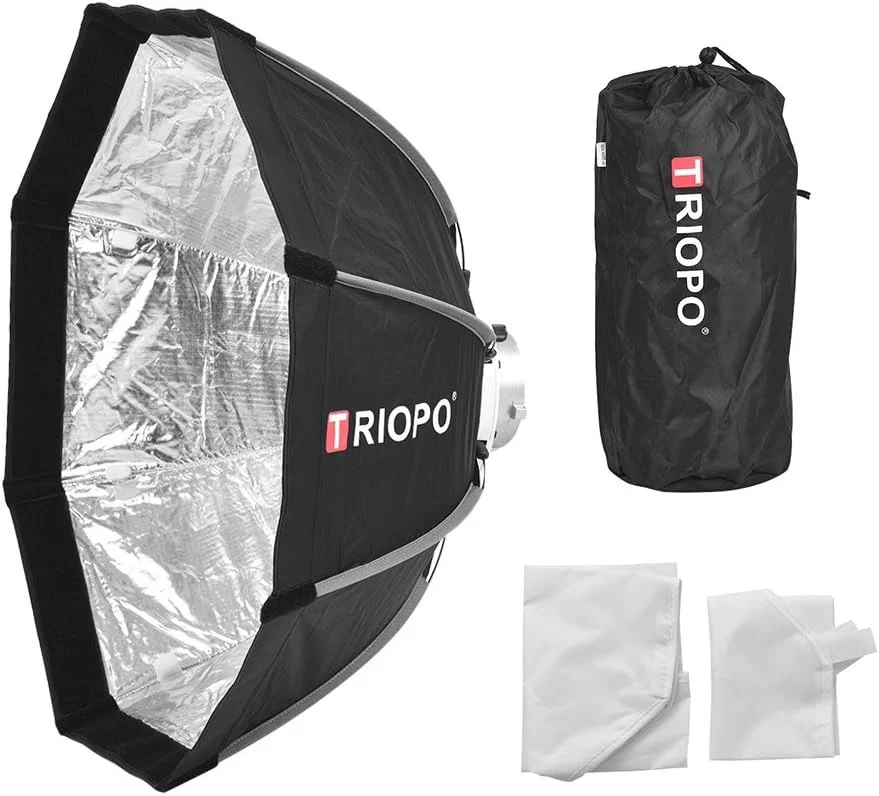 سافت باکس هشت ضلعی تاشو 65 سانتی متری douself با 8 میله به همراه کیف حمل پارچه ای نرم و مانت بوونز برای فلاش استودیویی سافت باکس هشت ضلعی تاشو 65 سانتی متری douself با 8 میله به همراه کیف حمل پارچه ای نرم و مانت بوونز برای فلاش استودیویی