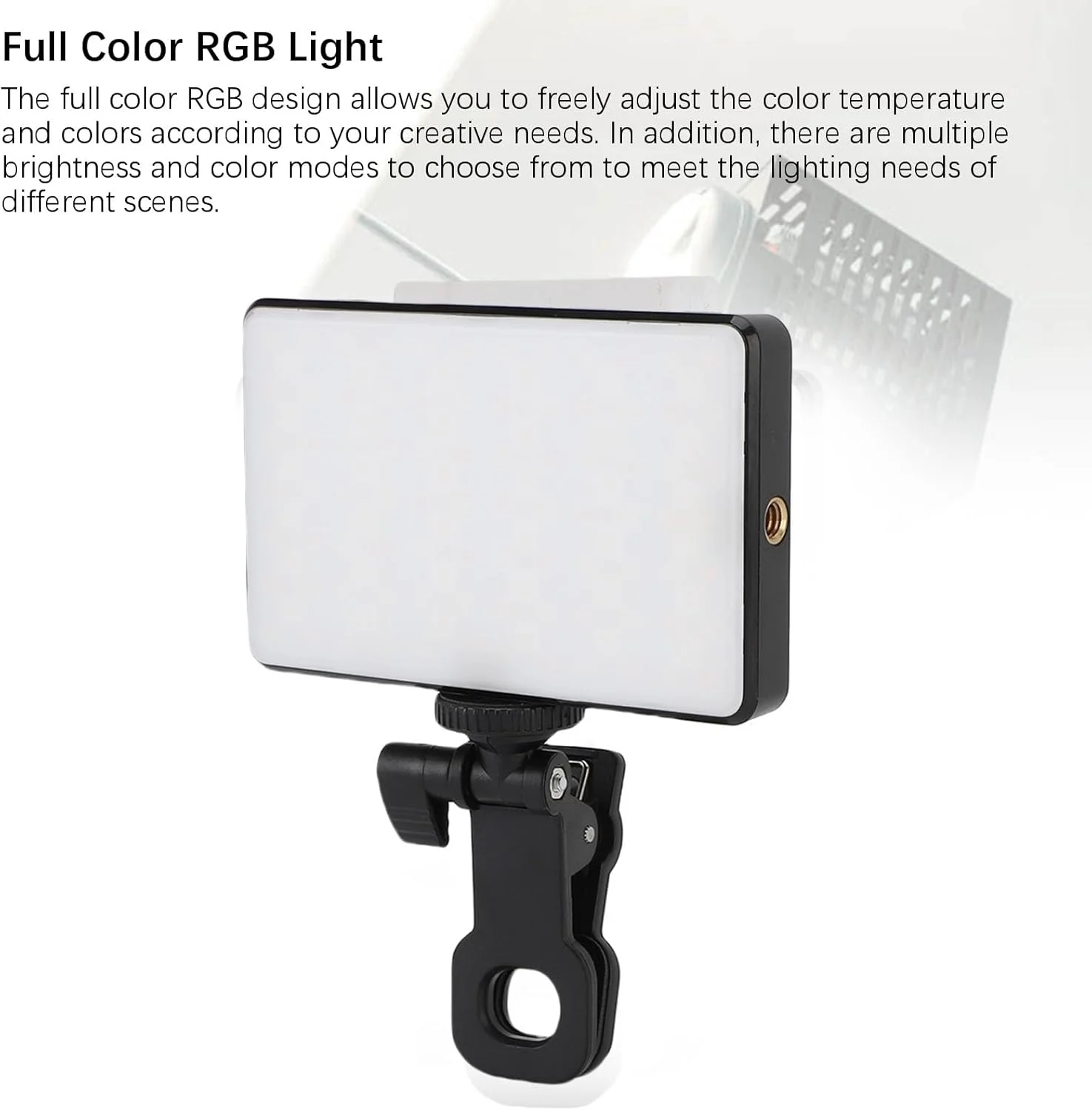 چراغ ال ای دی پرکننده، چراغ تمام رنگی RGB قابل شارژ قابل حمل، باتری 3000 میلی آمپر ساعتی دیمر دار، برای عکاسی داخلی و خارجی