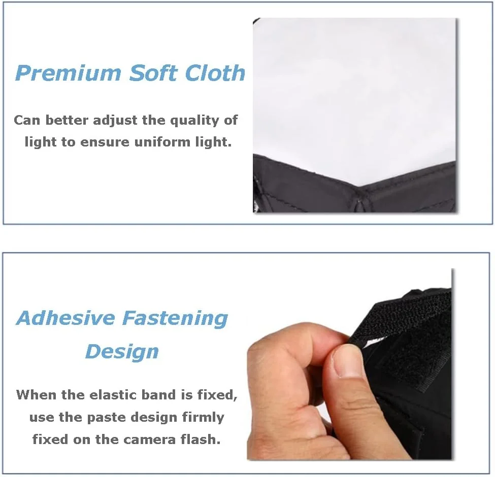 نرم‌باکس پخش‌کننده نور فلاش، 30 سانتی‌متری، مینی قابل حمل، تاشو هشت ضلعی برای فلاش اسپیدلایت