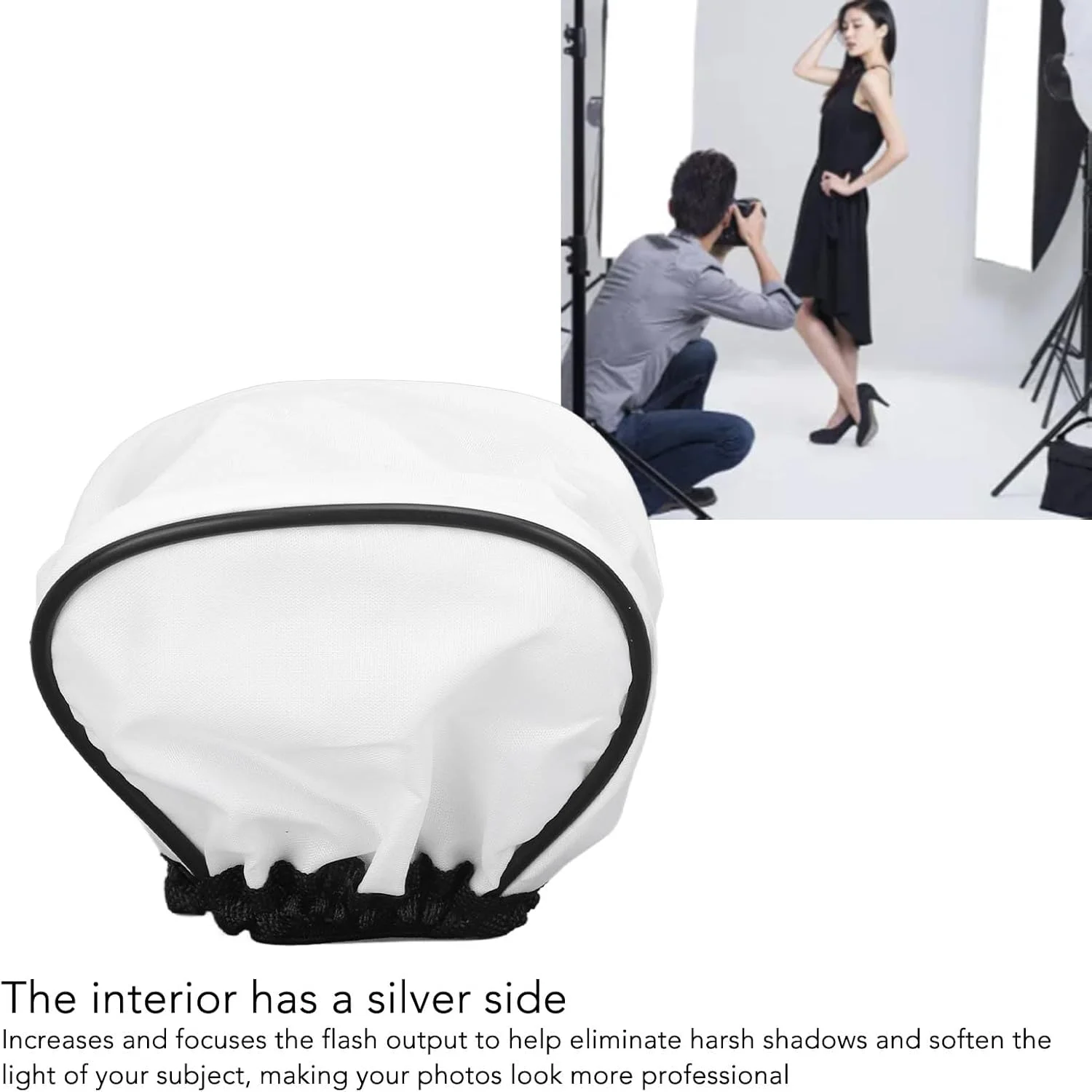 نرم کننده نور فلاش، سافت باکس نایلونی یونیورسال فلاش و دیفیوزر بازتابنده، برای فلاش های اسپیدلایت دوربین های DSLR